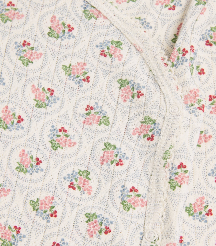 Cotton Floral Bodysuit (1-6 Months) P00105 VERONA BLUES Image 3