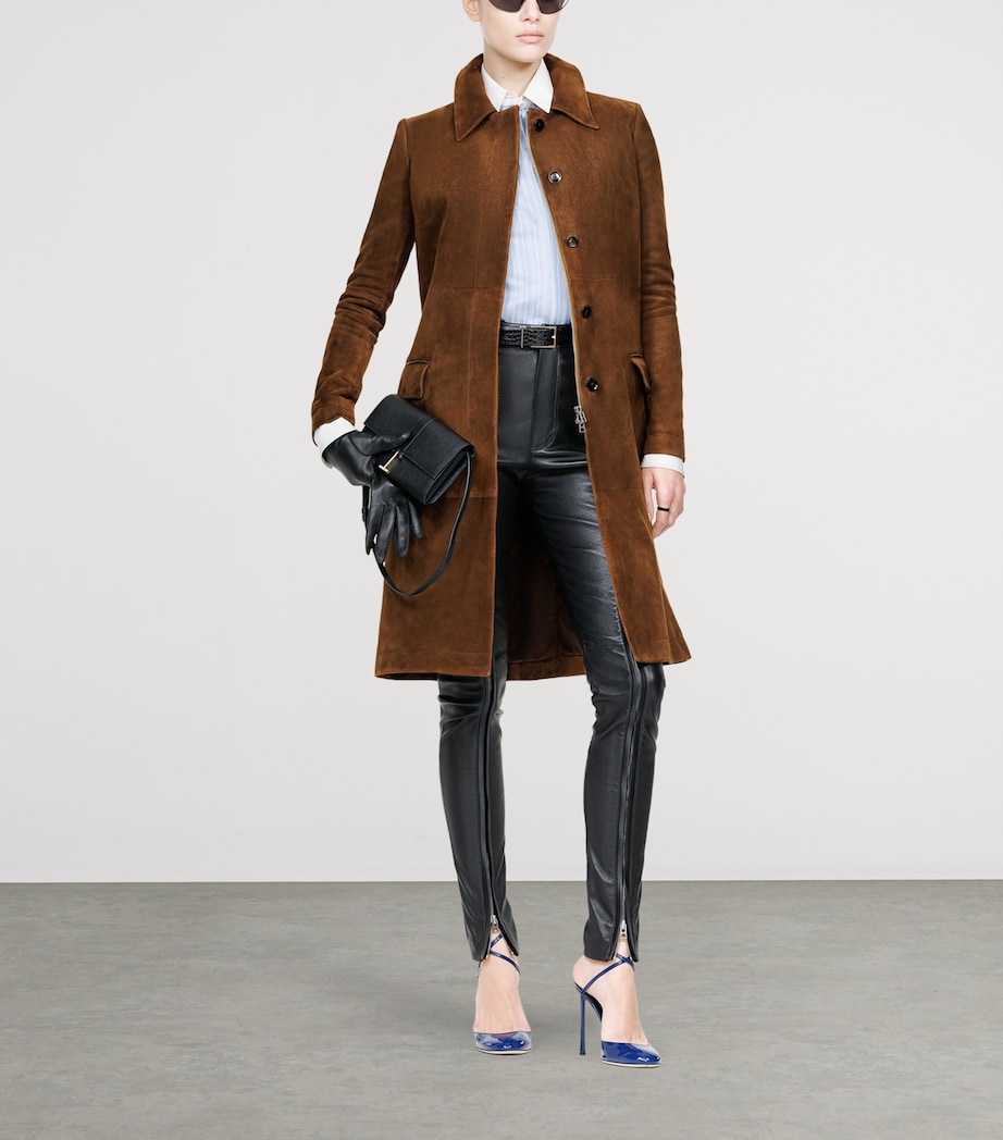 TOM FORD Womens Suede Coat Edl Image 2