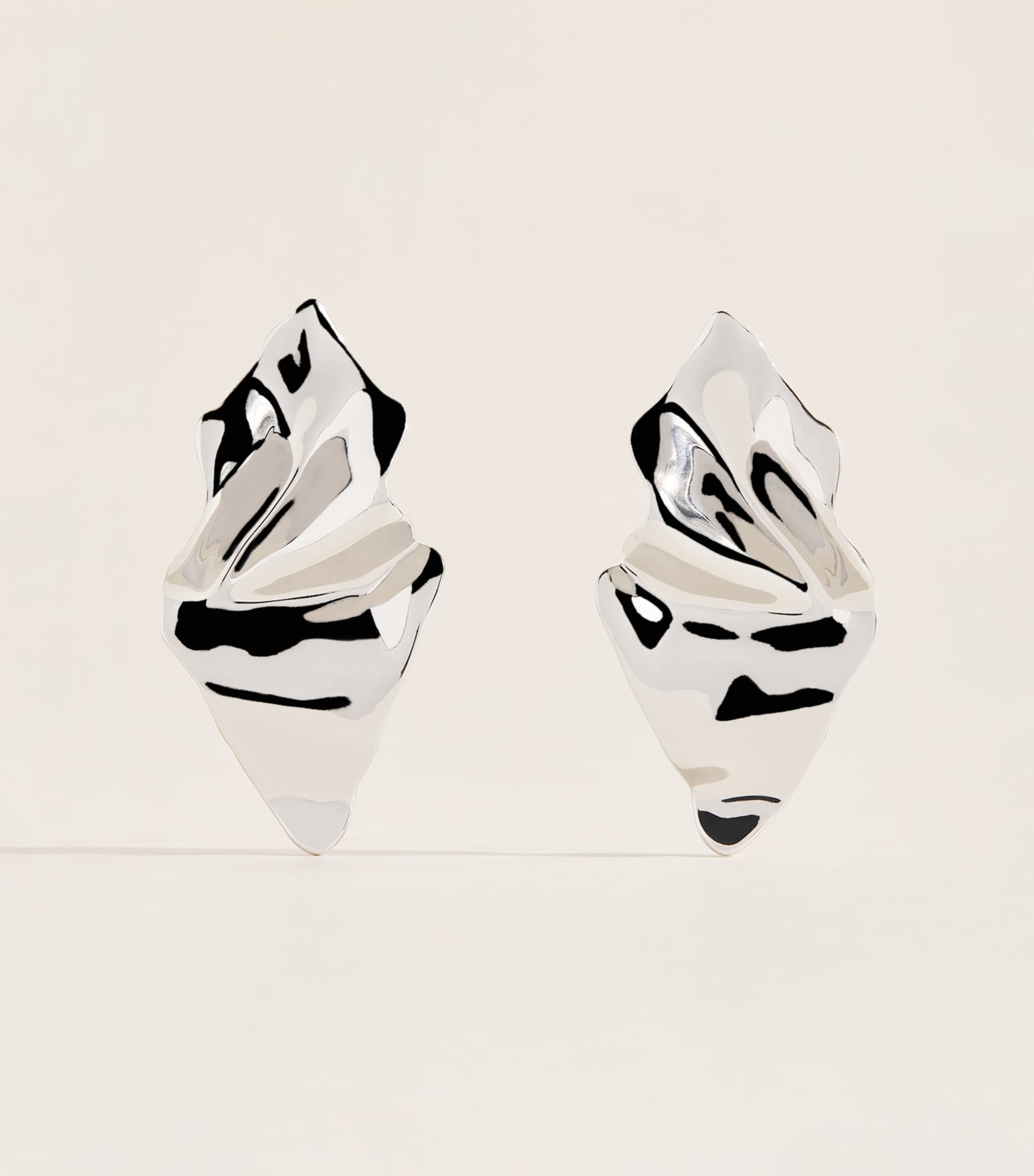 Alexis Bittar Small Crumpled Earrings No Stone Silver