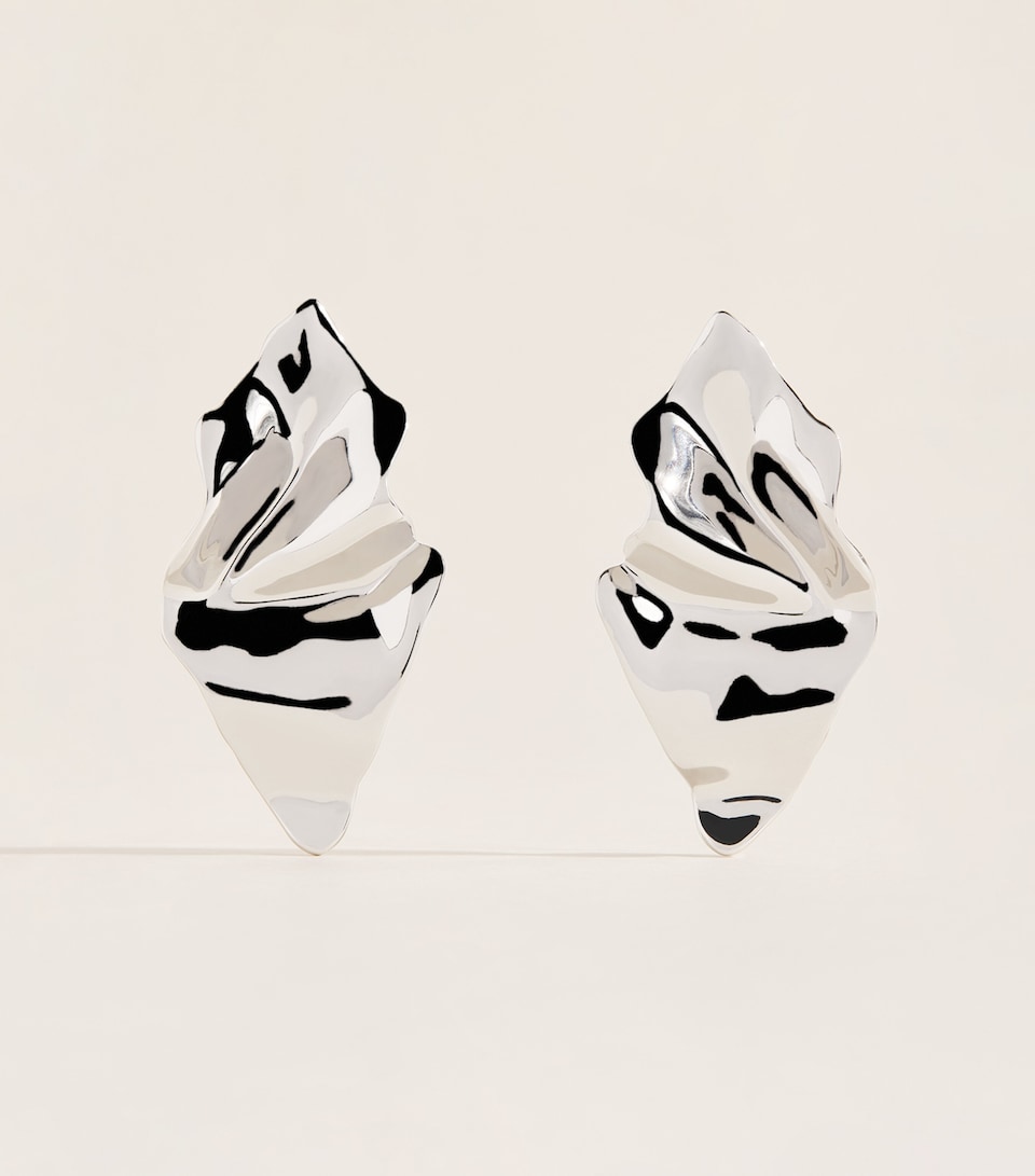 Alexis Bittar Small Crumpled Earrings No Stone Silver
