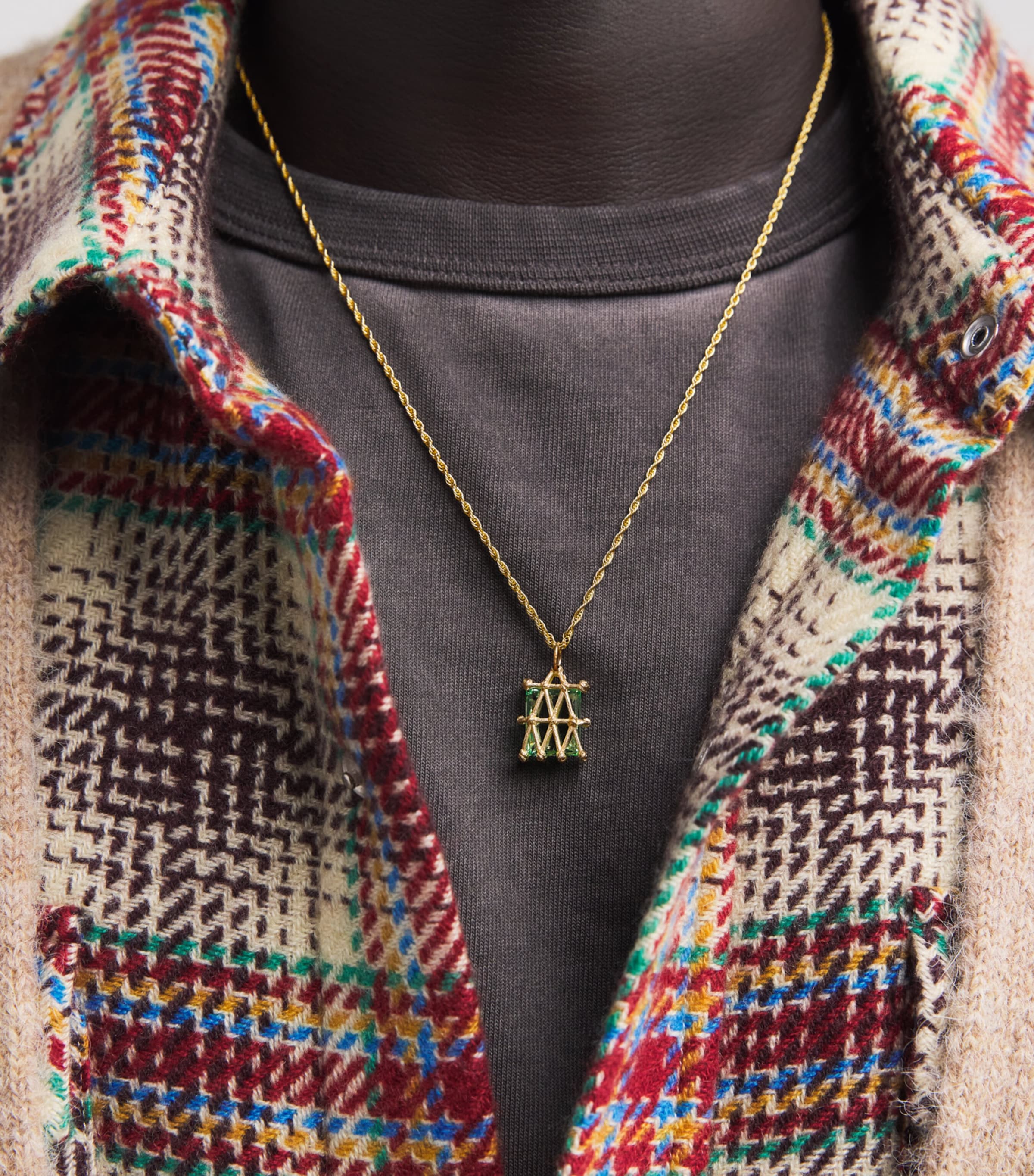 Yellow Gold and Sapphire Basket Pendant Necklace GOLD Image 2