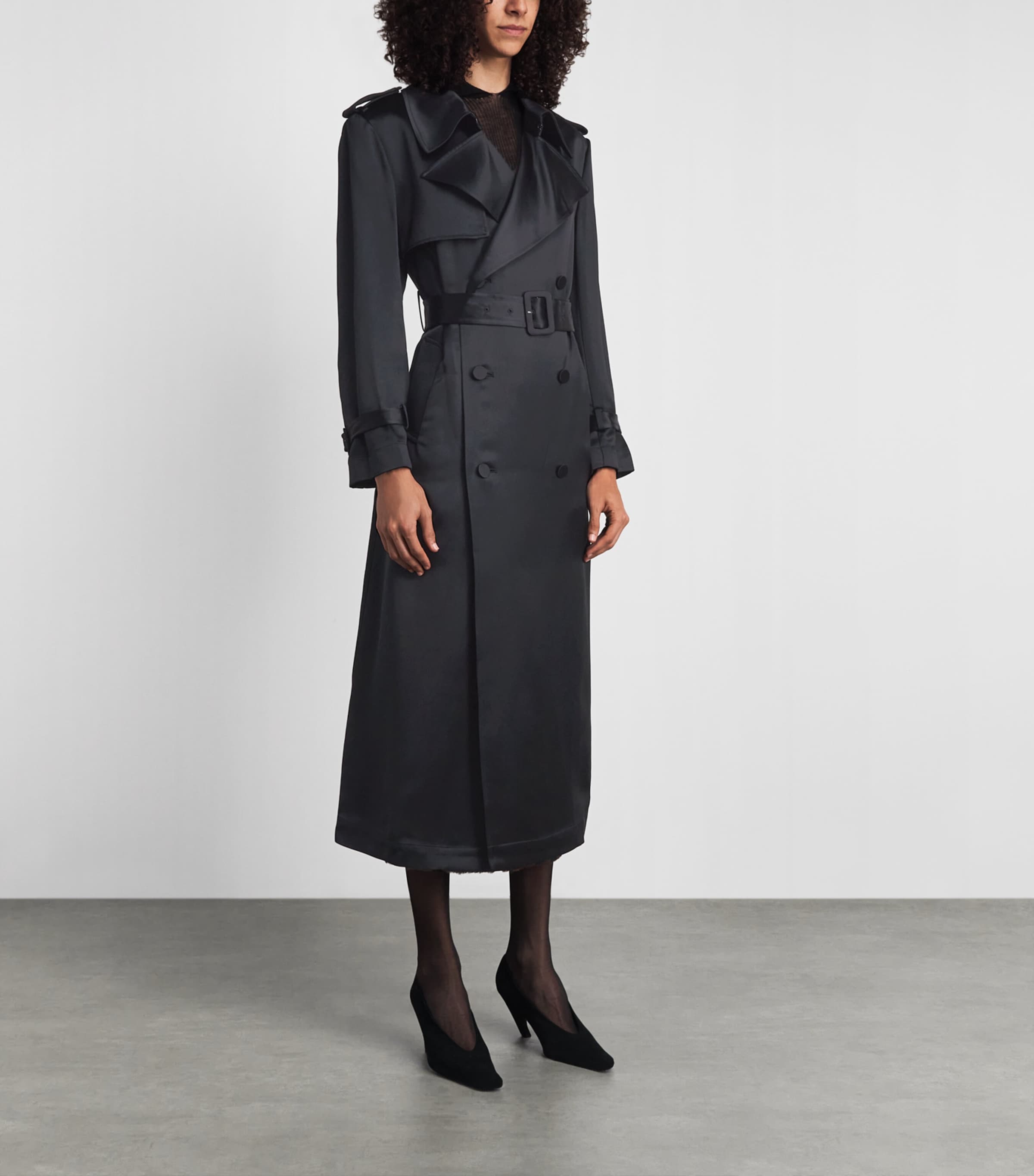 Simkhai Womens Alvida Belted Overcoat Black Image 4