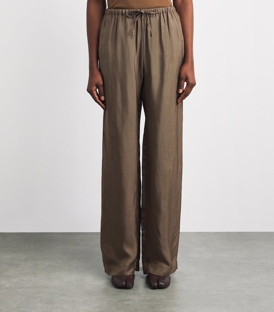 Róhe Womens Check Drawstring Trousers Brwn Min Ch Image 4