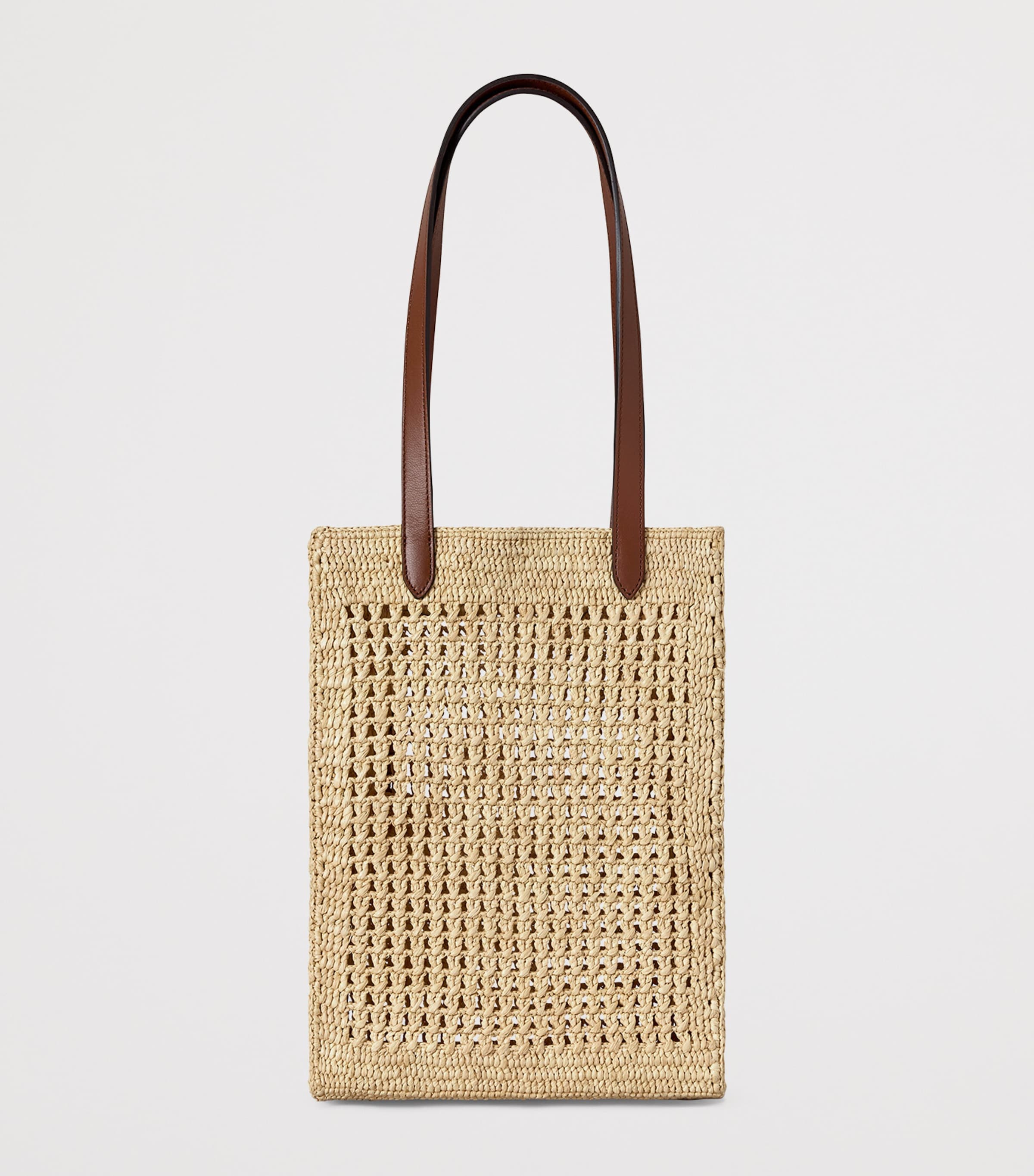 Mulberry Small Raffia Crochet Tote Bag Natural Image 3