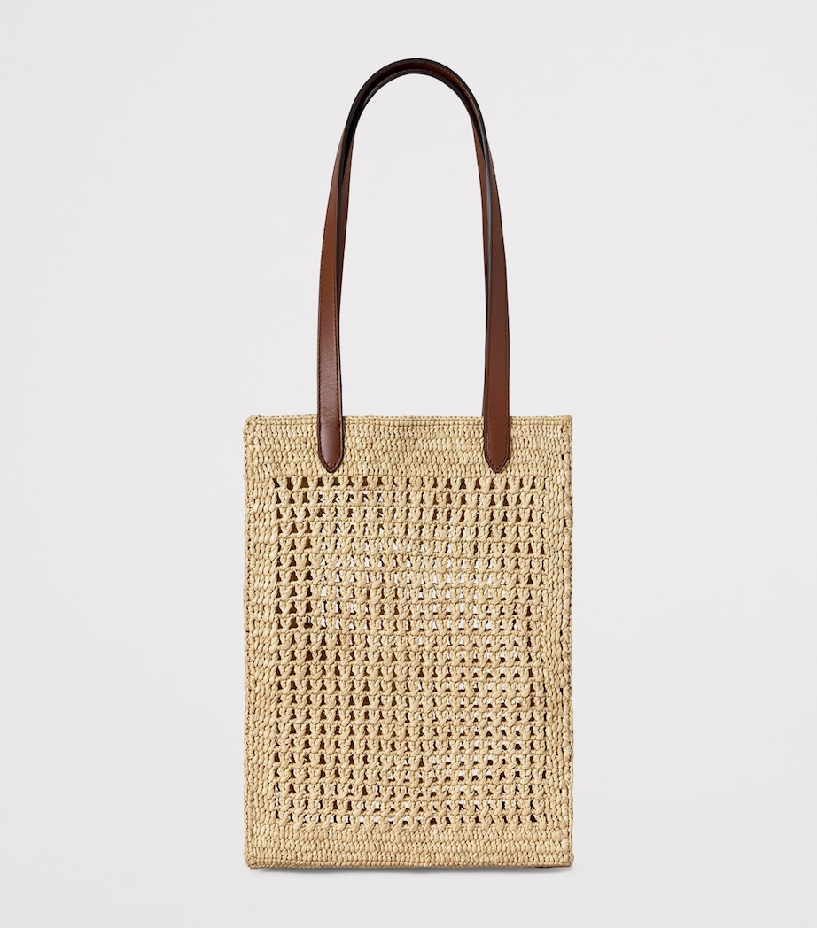 Mulberry Small Raffia Crochet Tote Bag Natural Image 3