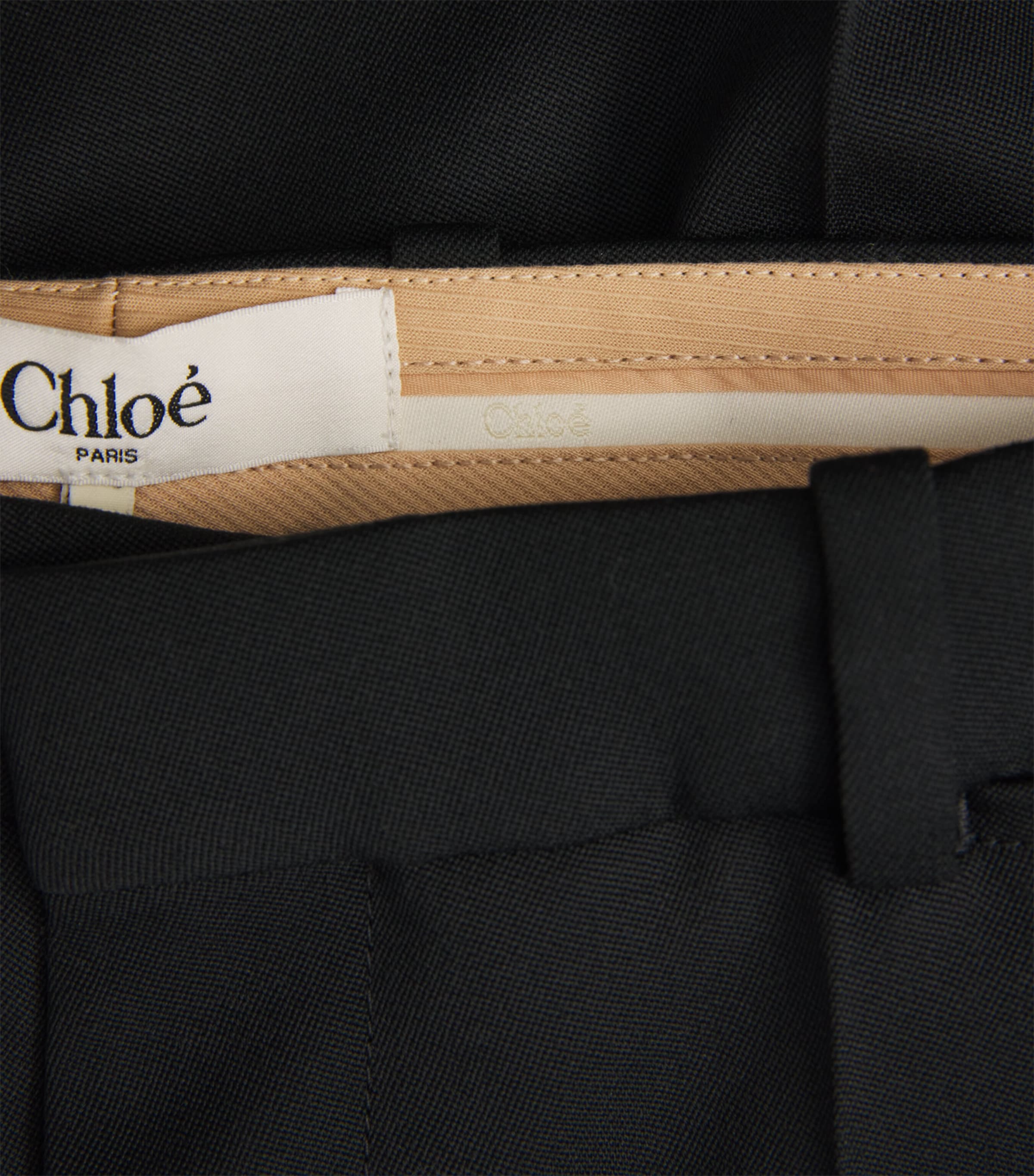 Chloé Womens Wool Flared Tailored Trousers Black Image 2