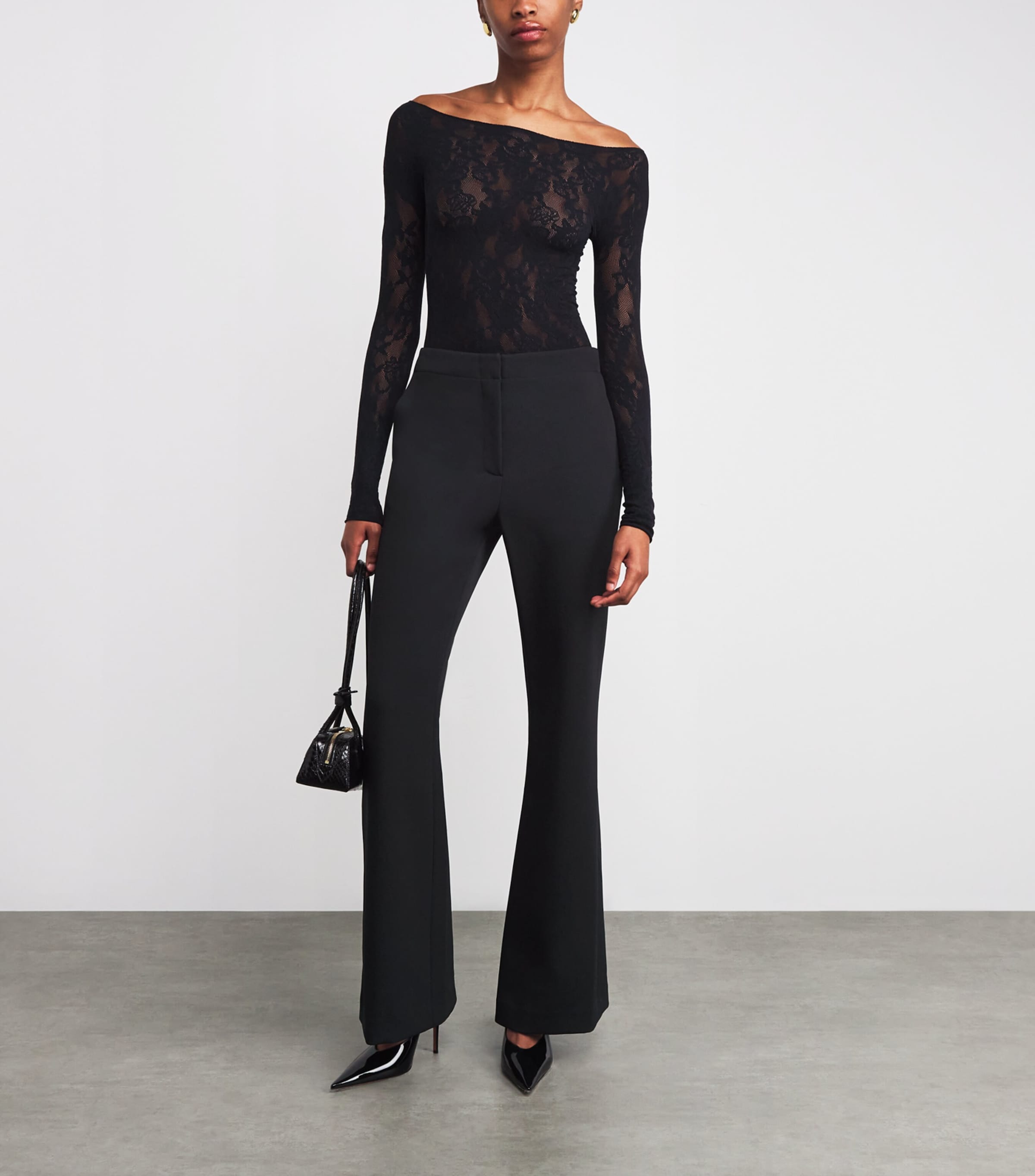 Kenna High-Rise Flared Trousers BLACK Image 2