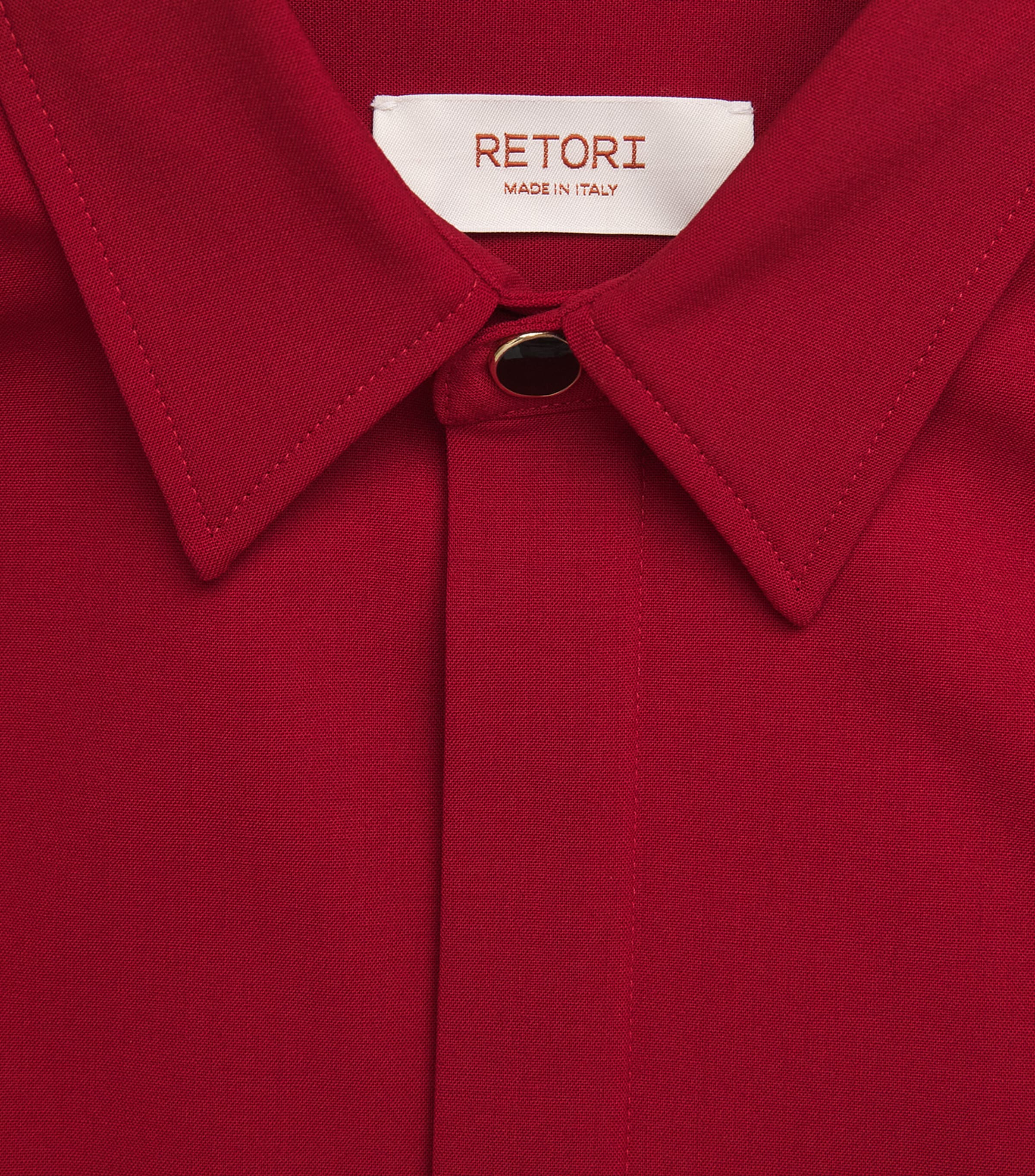 RETORI Womens Virgin Wool Fitted Shirt Red Image 6