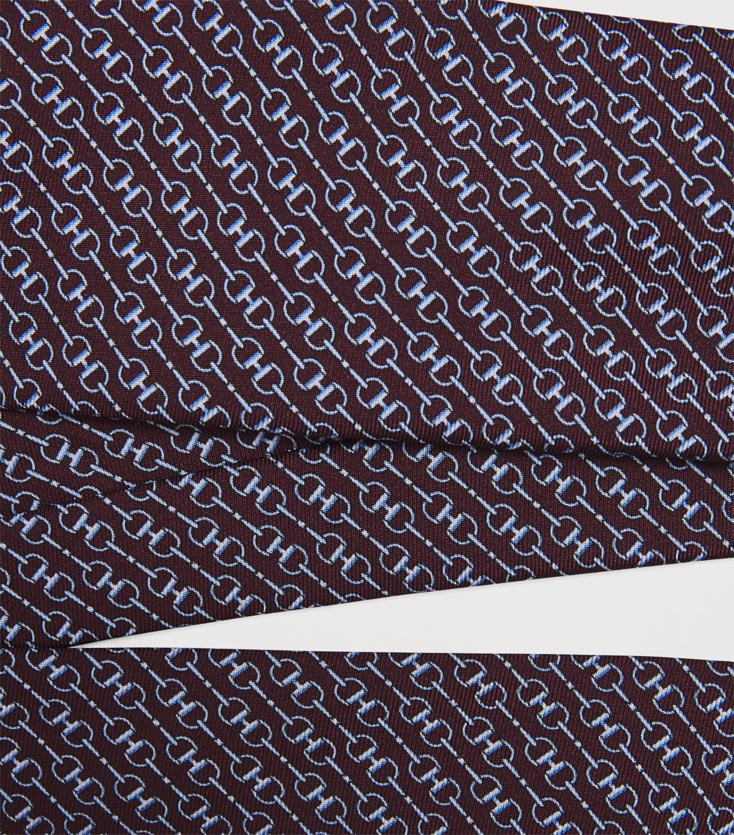 Silk Snaffle Print Tie BURGUNDY Image 5