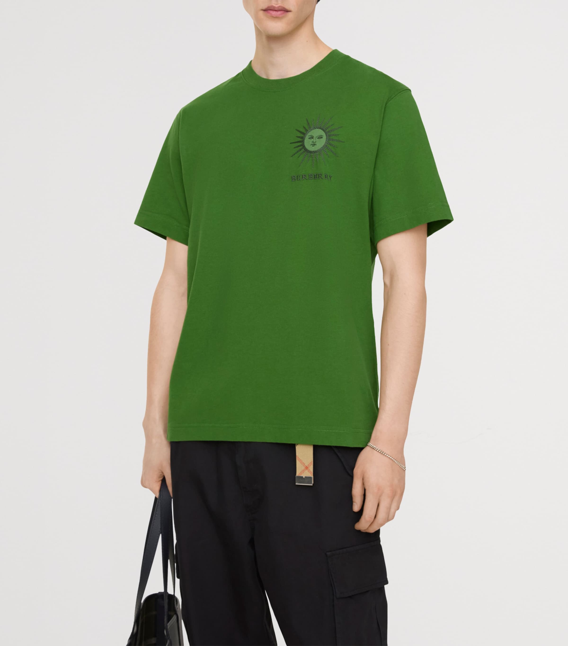 Burberry Mens Cotton Sun T-Shirt Samphire Green Image 2