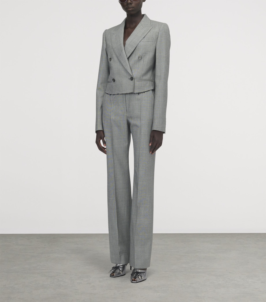 McQueen Womens Cropped Double-Breasted Blazer Image 2