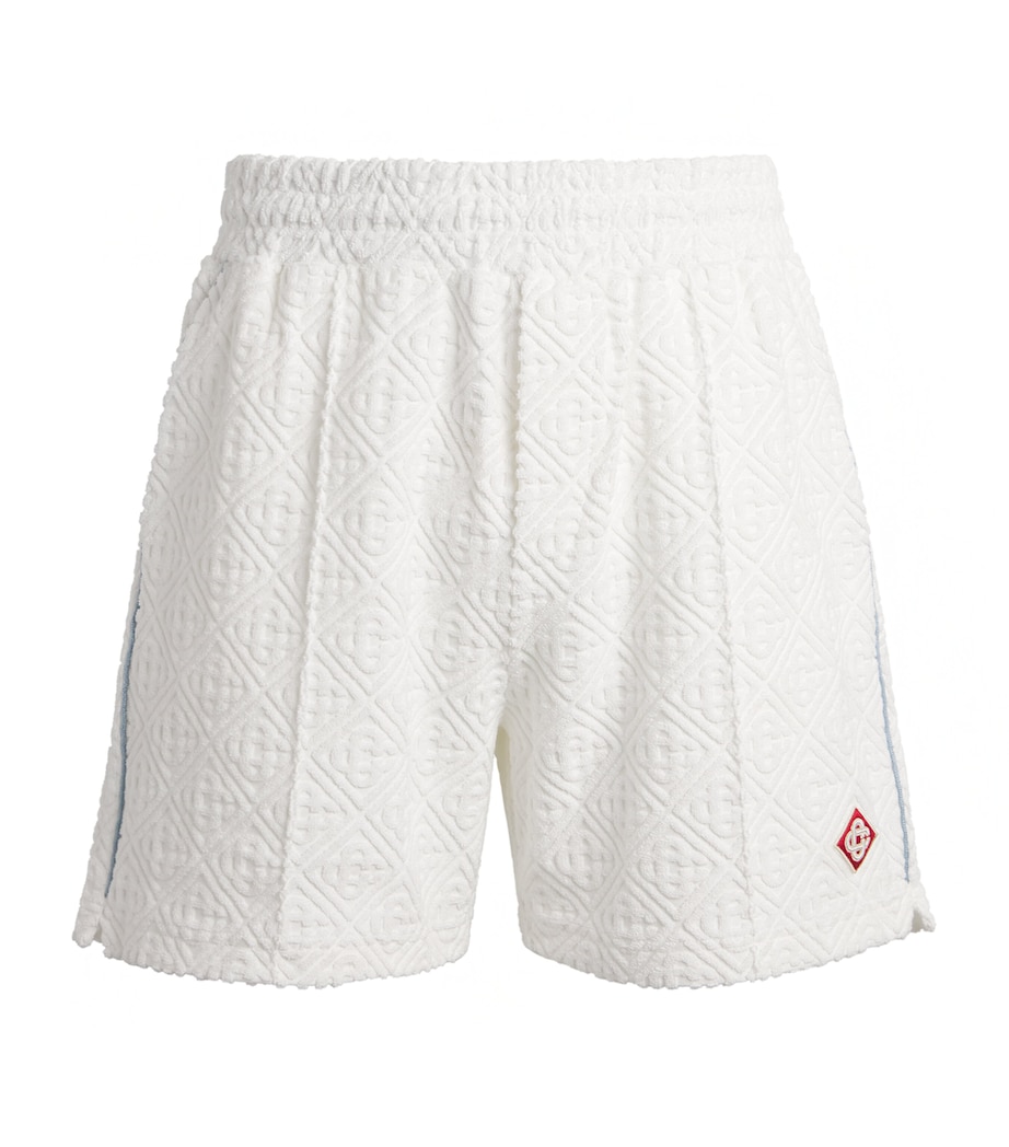 Casablanca Mens Towelling Monogram Shorts White Image 1