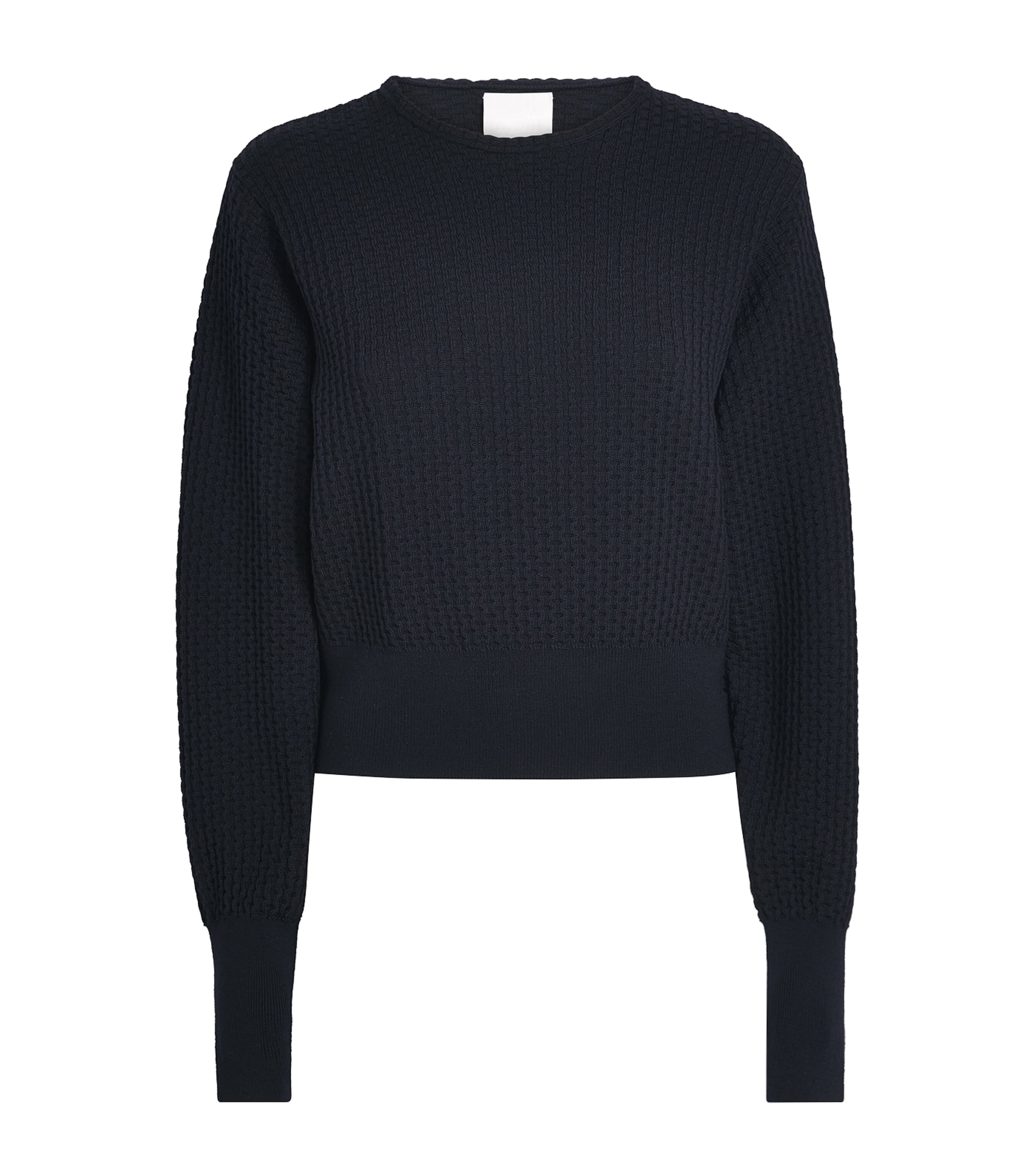 Molli Virgin Wool-Blend Wicker-Stitch Sweater Midnight Deep Black