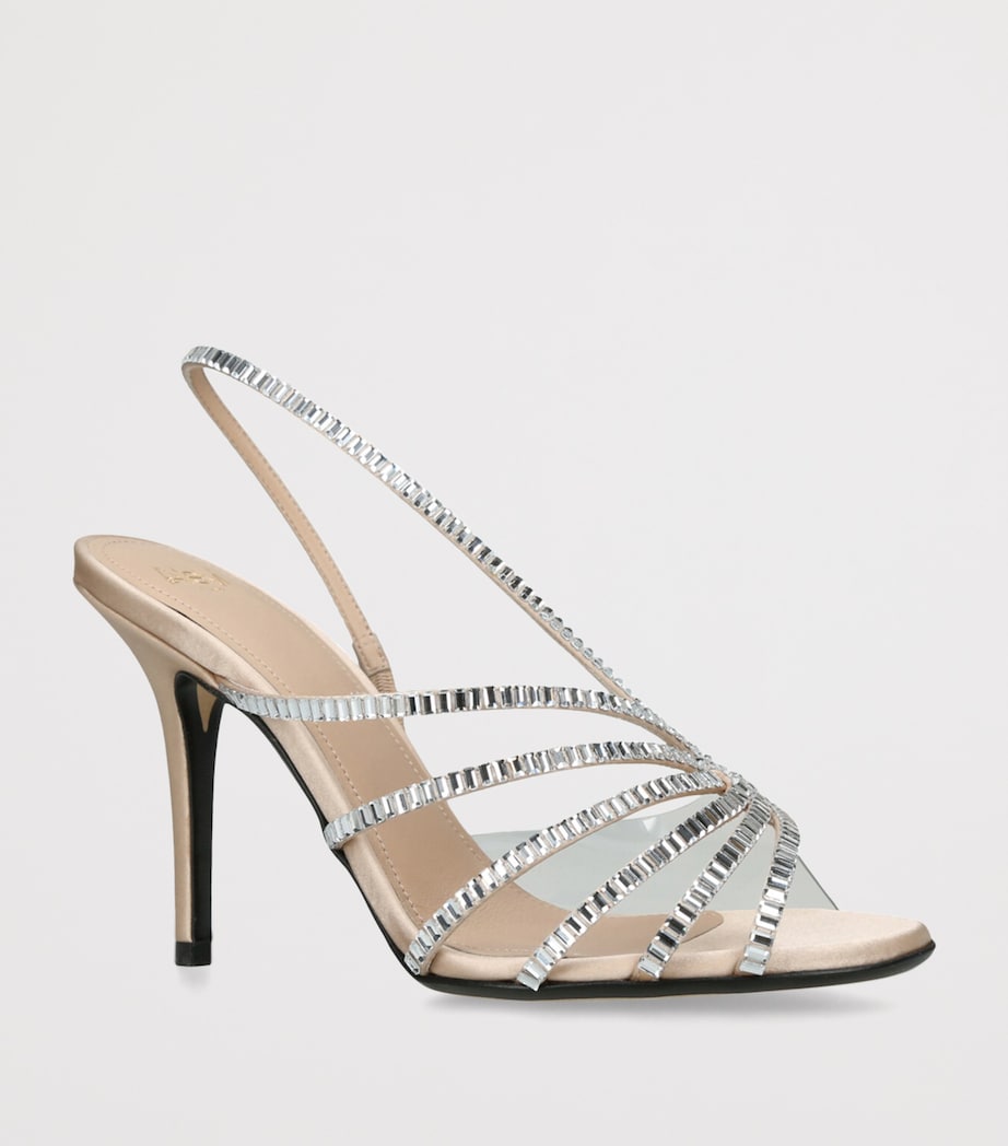 Alevì Satin Star Xtal Heeled Sandals 95 Silver Com Image 3