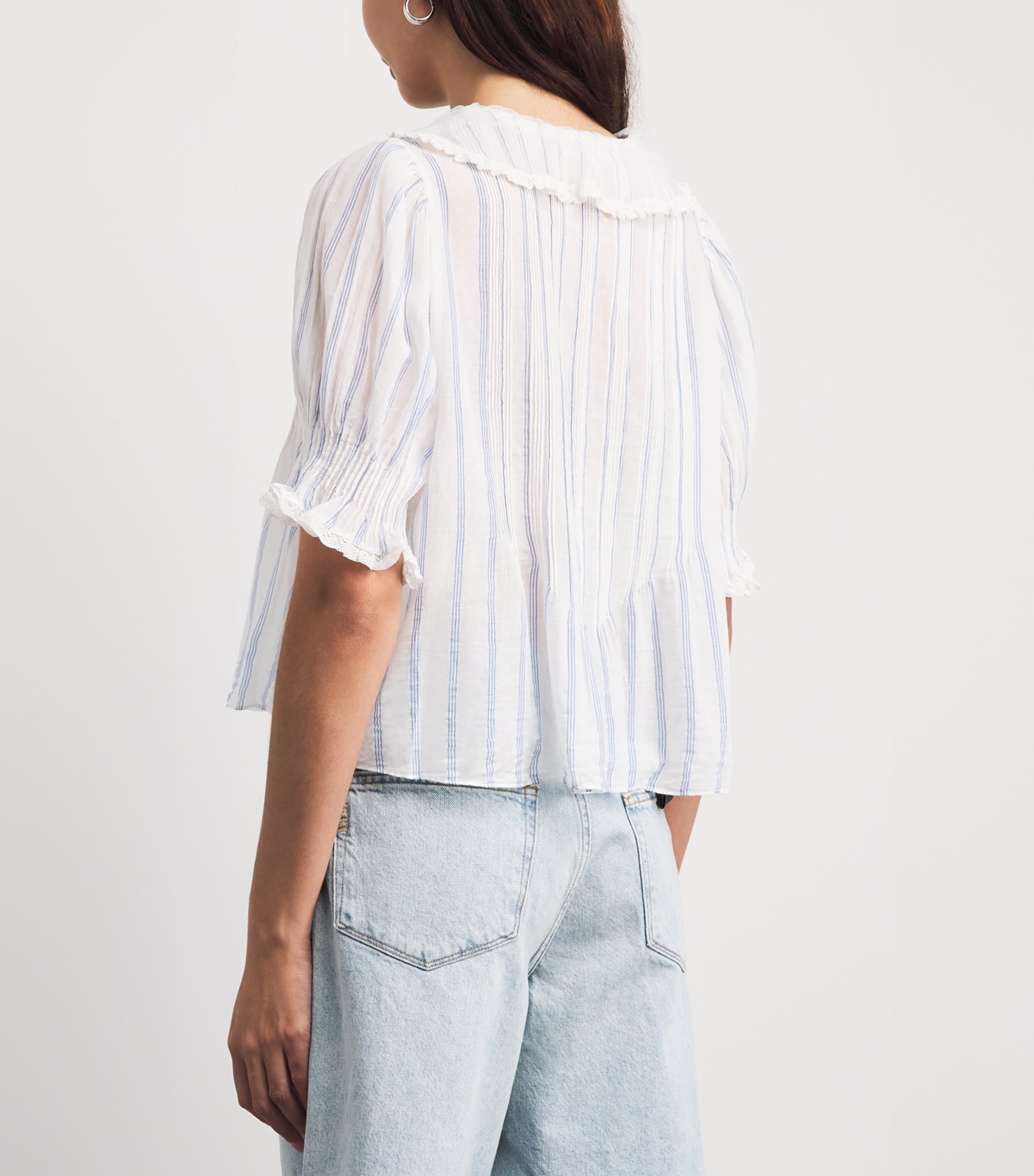 DÔEN Womens Organic Cotton Henri Blouse Saint Aurelie Stripe Image 5