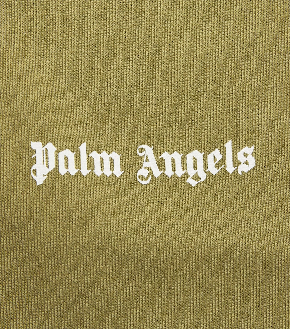 Palm Angels Kids Cotton Drawstring Sweatpants (4-12+ Years) Olive Drab Image 3