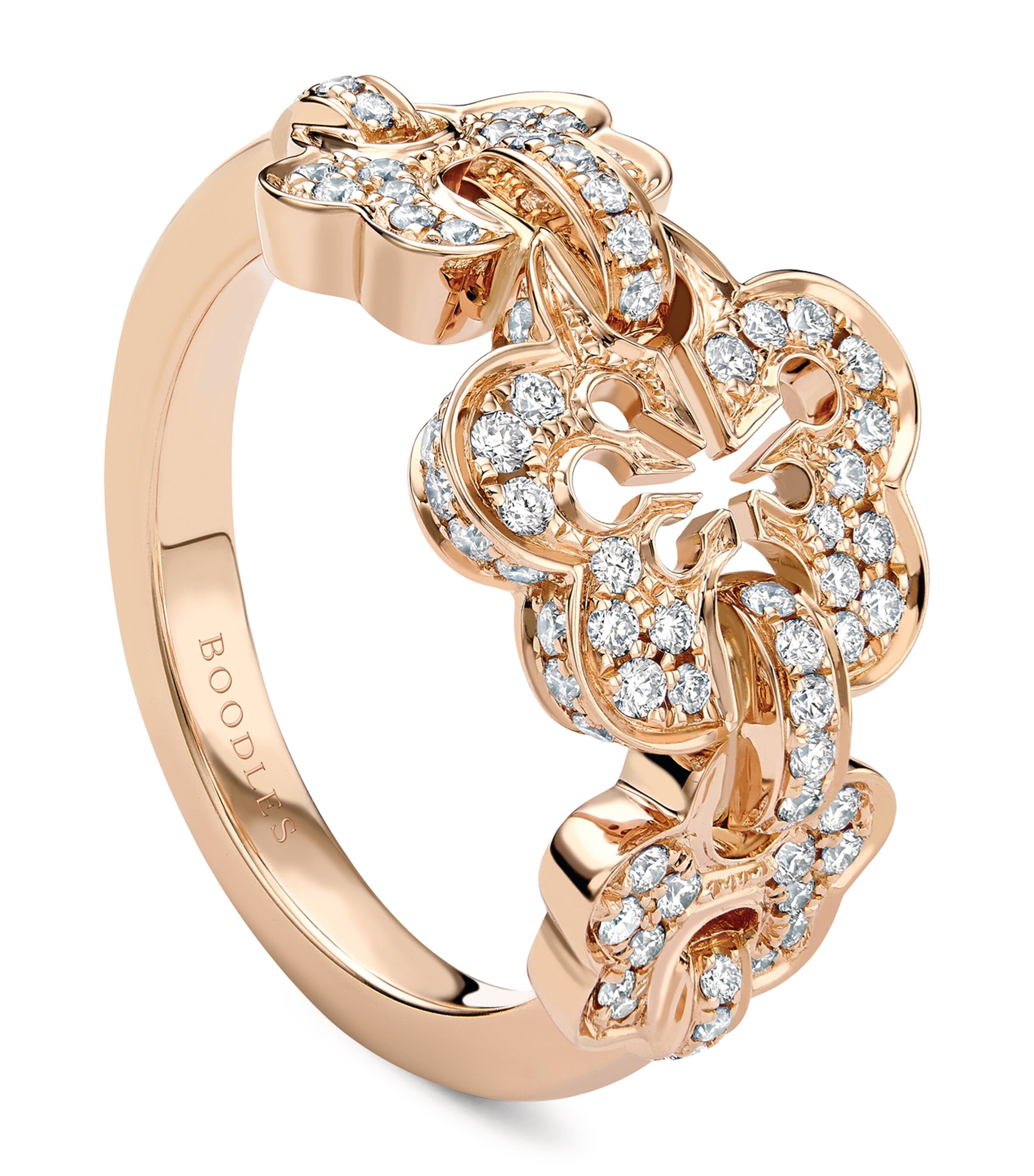 Rose Gold and Diamond Blossom Triple-Motif Ring ROSE GOLD Image 6