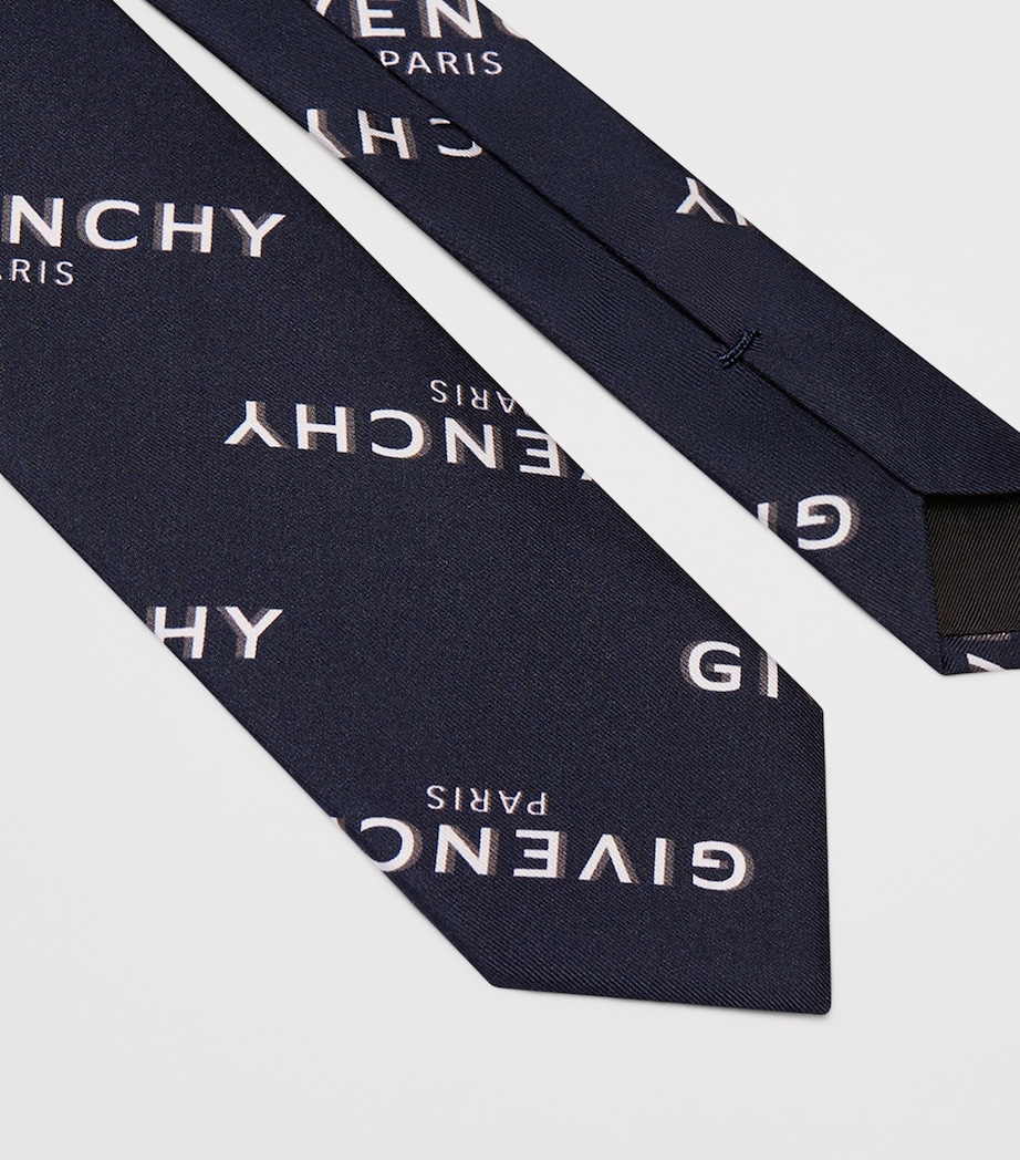 Silk Logo Tie NAVY Image 2