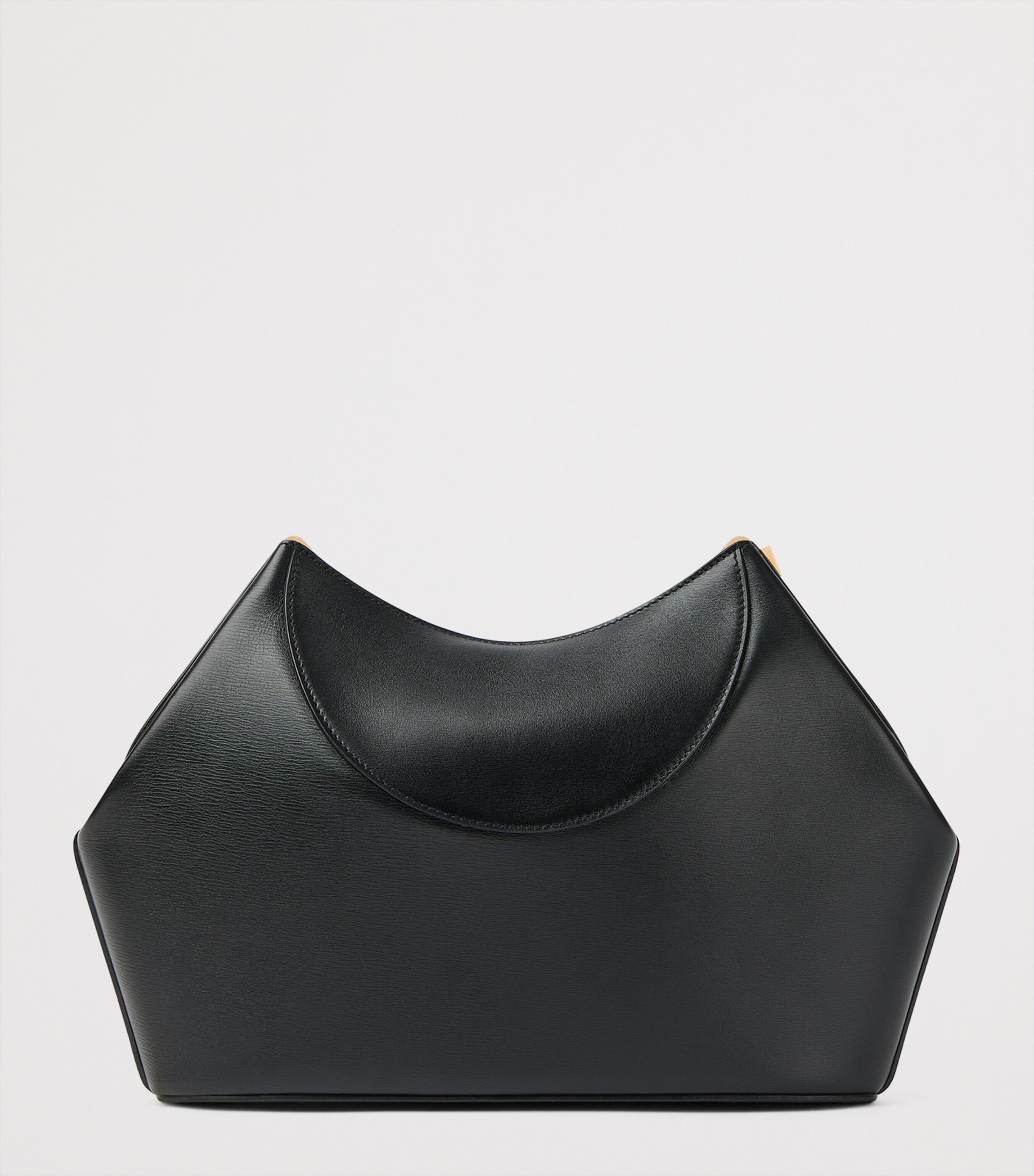 Leather Facet Clutch Bag BLACK Image 4