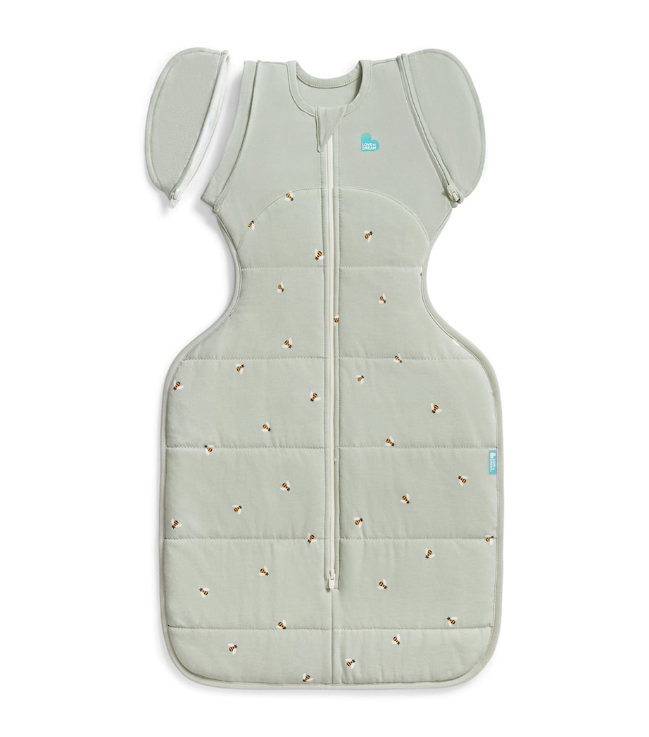 2.5 Tog Cotton-Blend Bee Swaddle Transition Bag OLIVE Image 1