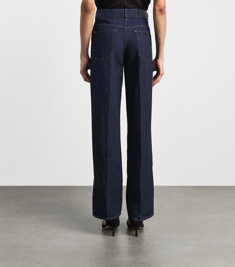 7 For All Mankind Womens Stovepipe High-Rise Straight Jeans Blossom Image 5