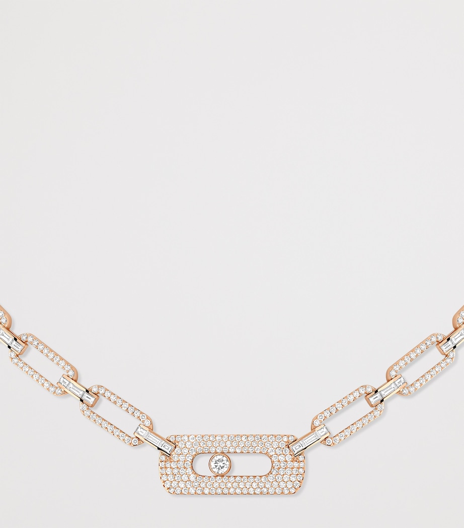Messika Move Link Rose Gold and Diamond Necklace (4.50ct) Pink Gold Image 3