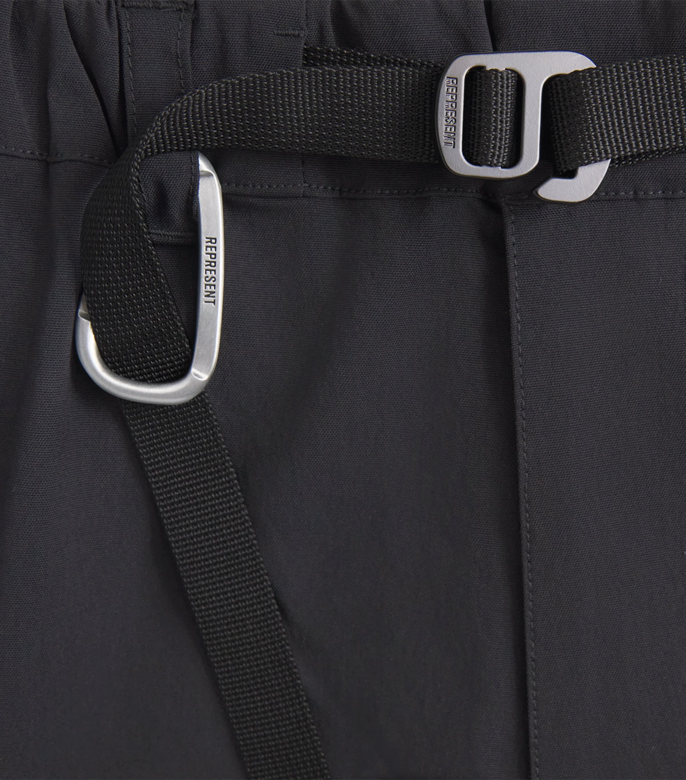 Represent Mens Functional Cargo Trousers Black Image 6