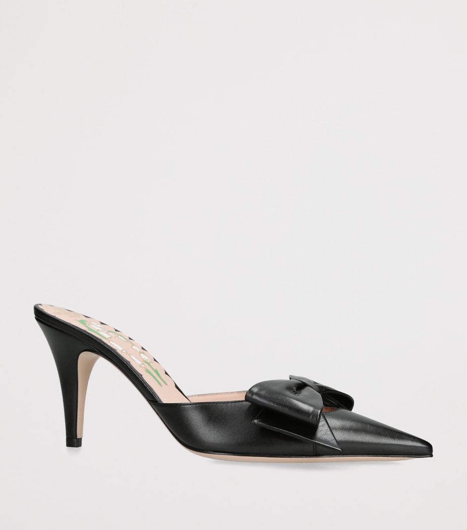 Valentino Garavani Leather Bow-Detail Bowow Mules 85 Black Image 3