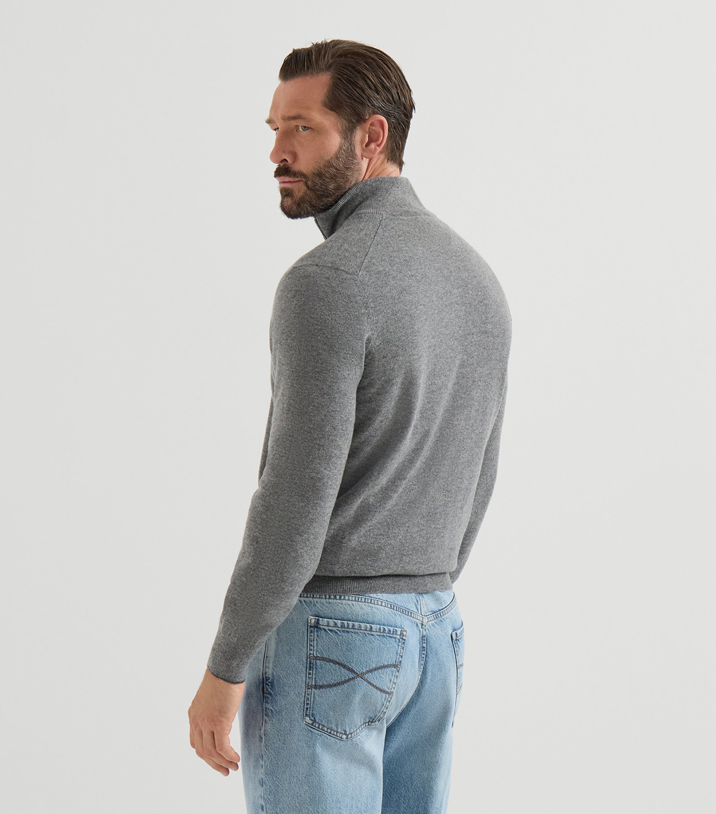 Brunello Cucinelli Mens Cashmere Two-Way Zip Cardigan Image 5