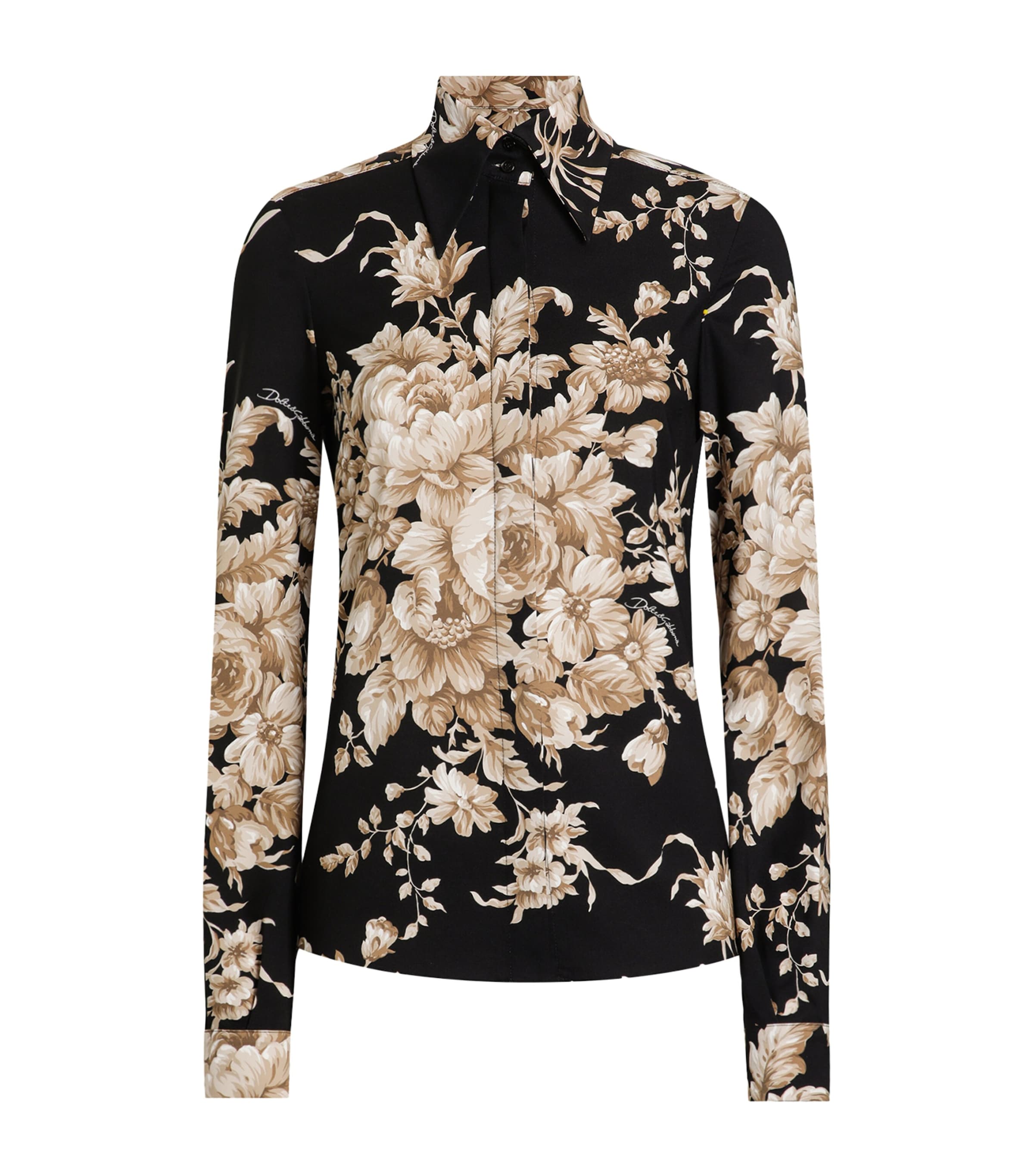 Silk-Blend Rose Print Shirt HN4OX-ROSE CRETONNE Image 1