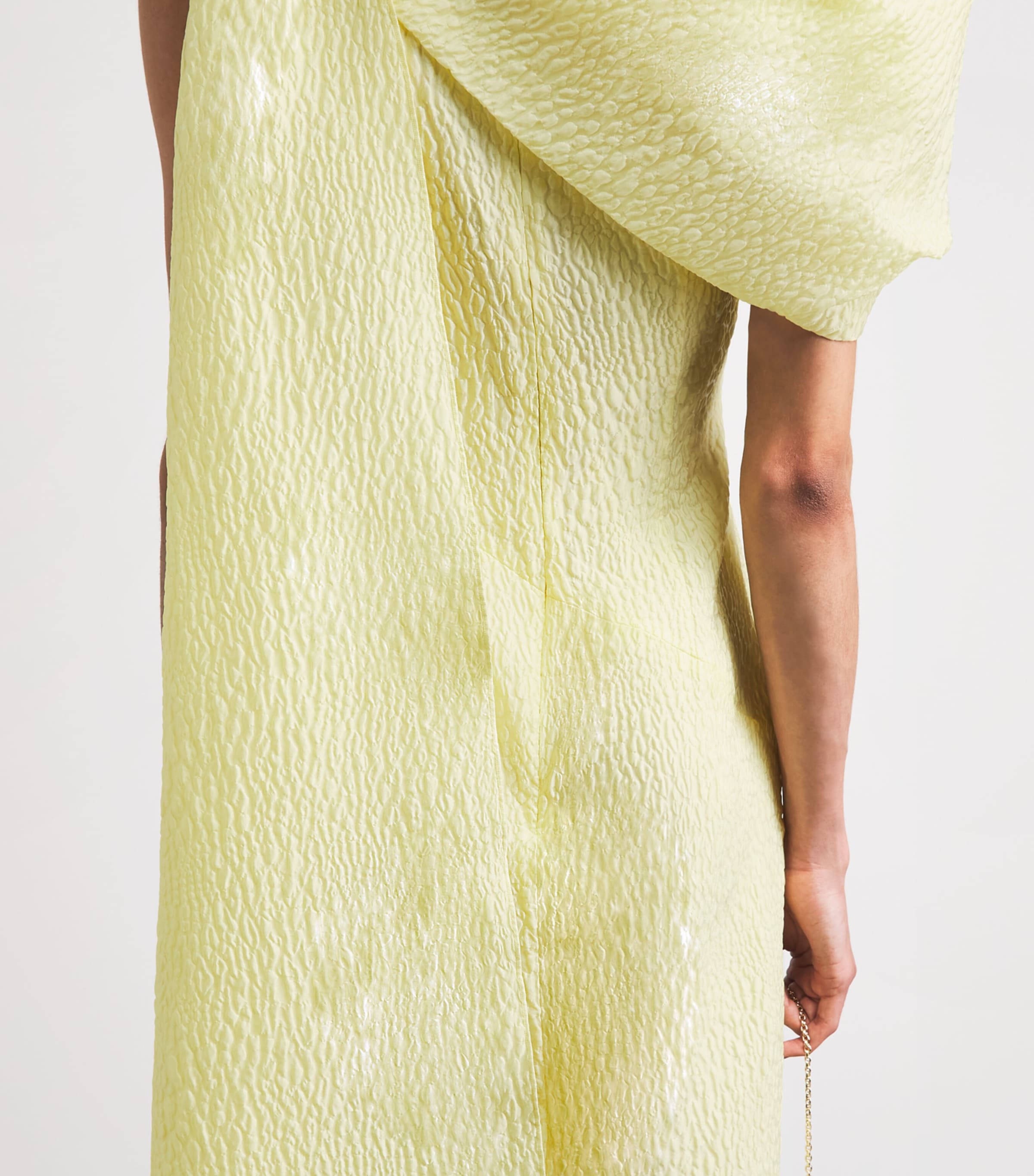Roksanda Womens Cloqué One-Shoulder Maite Midi Dress Limoncello Image 5