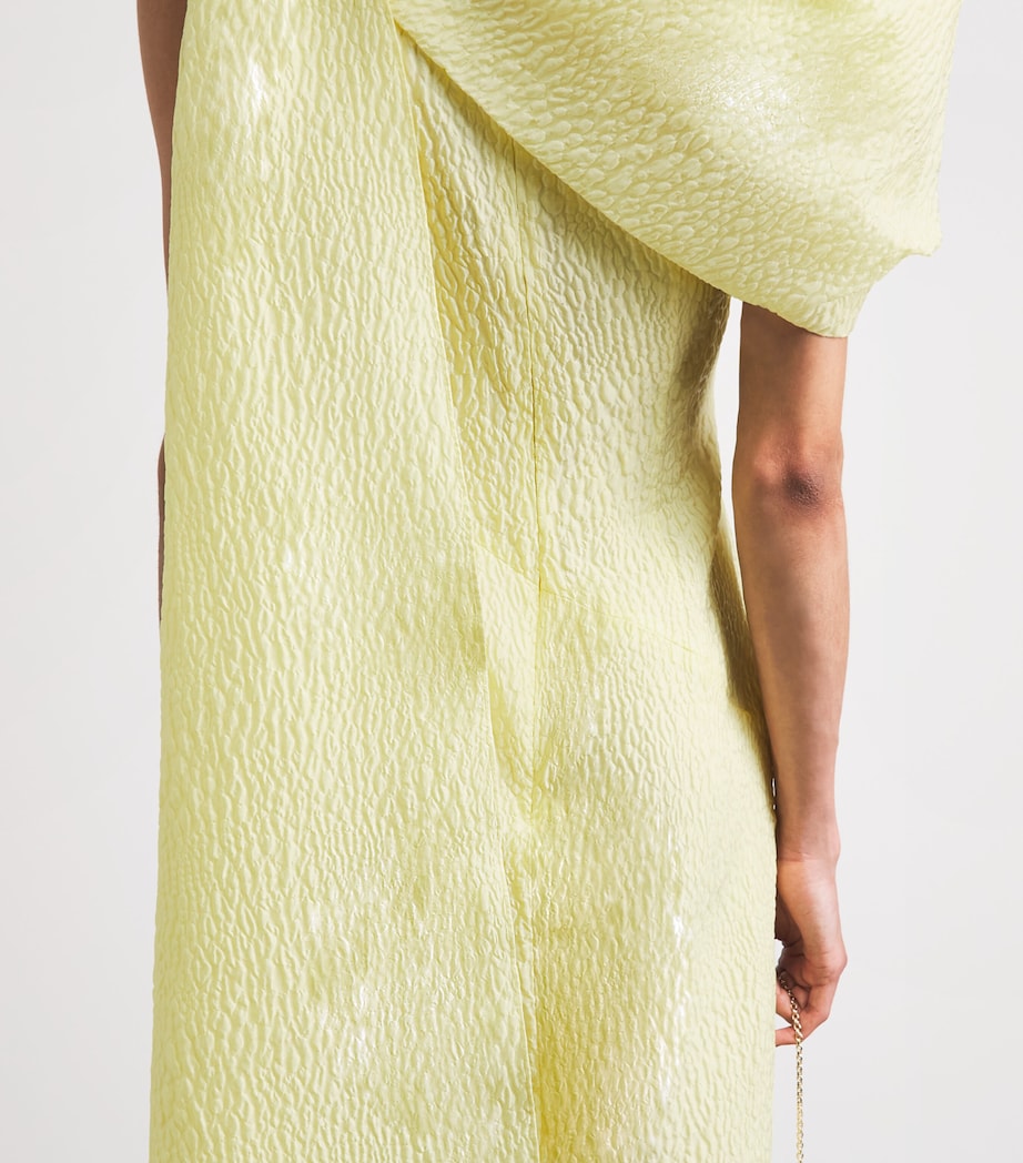 Roksanda Womens Cloqué One-Shoulder Maite Midi Dress Limoncello Image 5