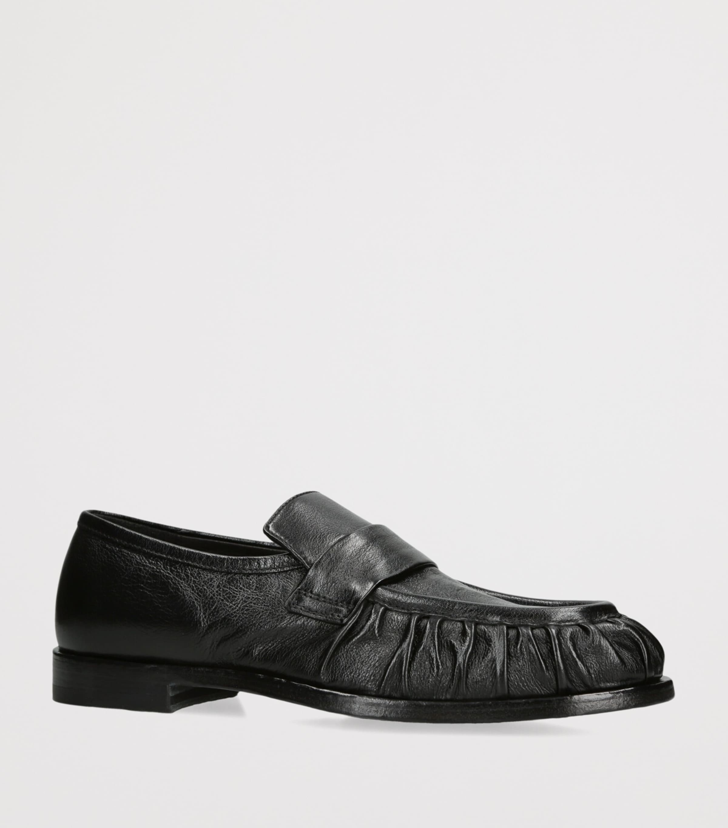 Officine Creative Leather Solitude Penny Loafers Black Image 2