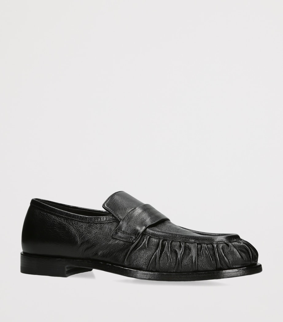 Officine Creative Leather Solitude Penny Loafers Black Image 2