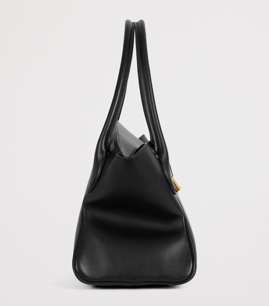 Balmain Womens Medium Leather Pulse Day Top-Handle Bag Noir Image 5