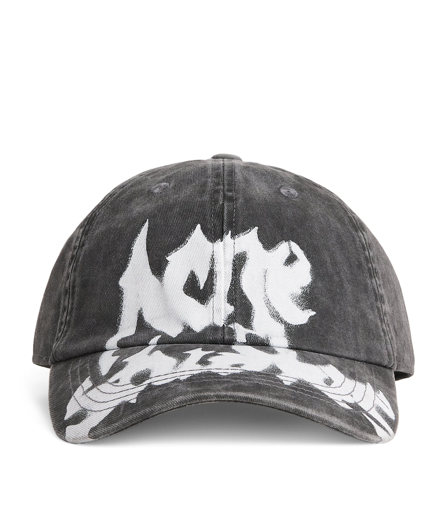 Acne Studios Graffiti Logo Baseball Cap Faded Black Image 1
