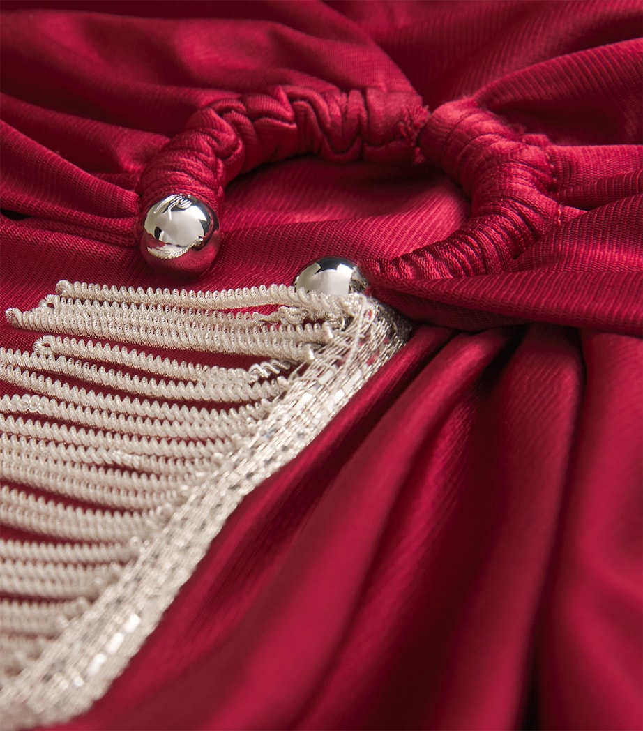 Tasselled Midi Skirt P613 RUBY RED Image 5