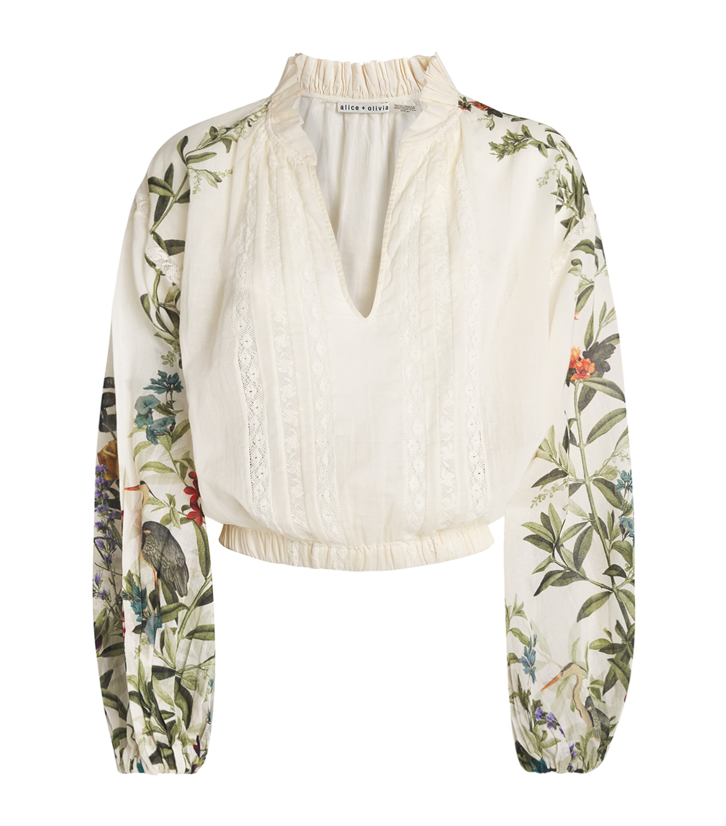 Alice+Olivia Womens Cotton Cassie Embroidered Blouse Dsrt Sprgs Vnla Image 1