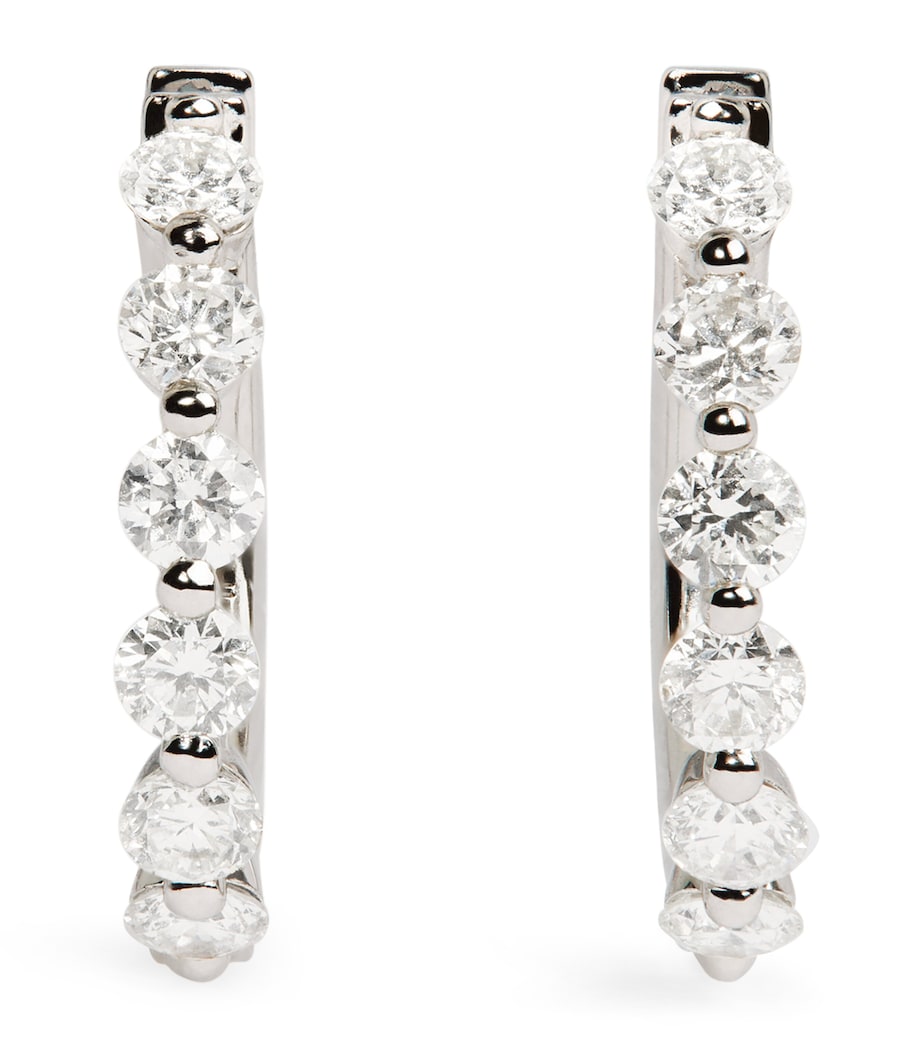 White Gold and Diamond Hoop Earrings (0.50ctw) WHITE GOLD Image 1