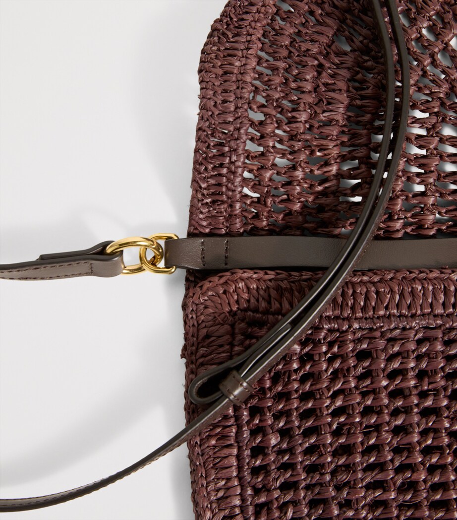 Raffia Summer Banana Shoulder Bag KOHL BROWN Image 4