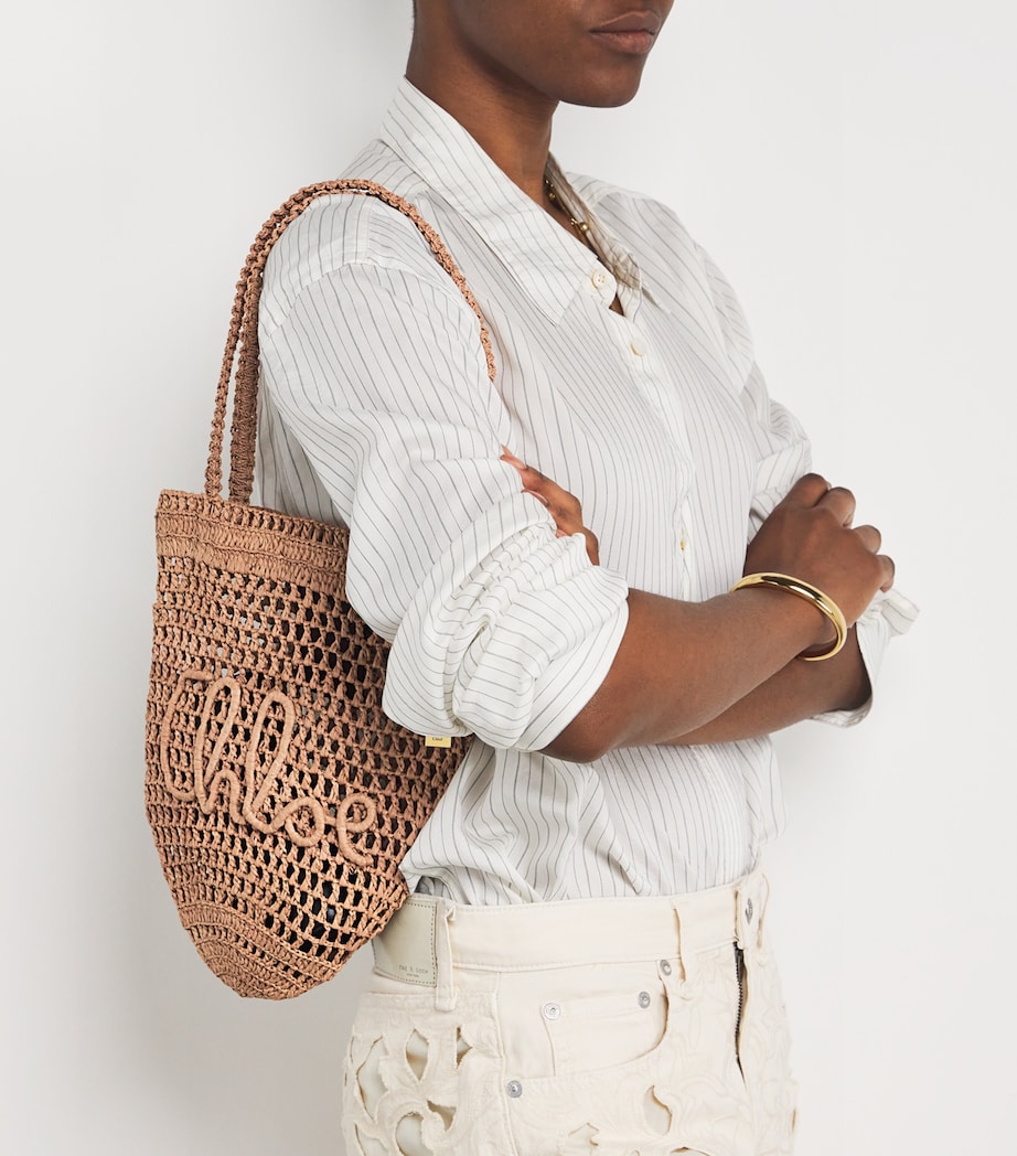 Small Raffia Summer Banana Tote Bag SUMMERY BEIGE Image 5