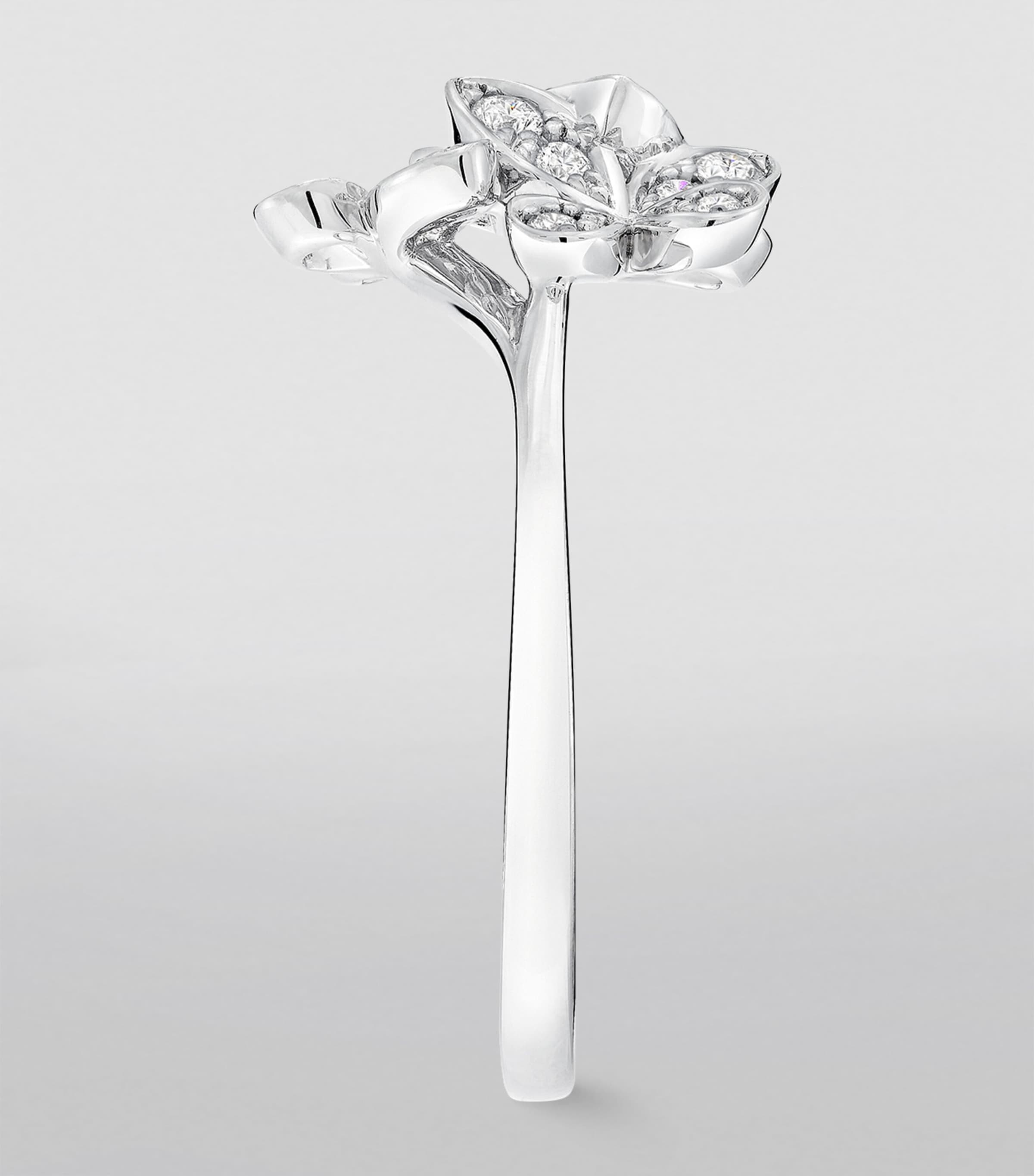 Graff Mini White Gold and Diamond Triple Butterfly Ring White Gold Image 3