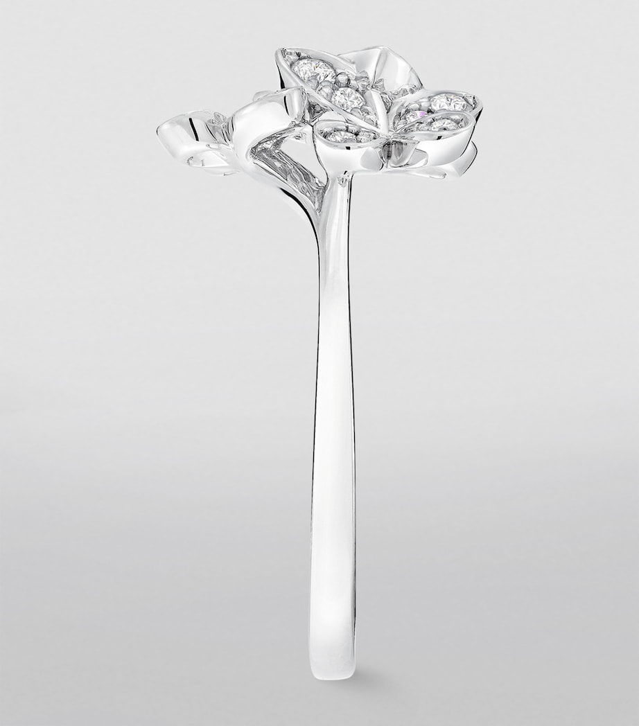 Mini White Gold and Diamond Triple Butterfly Ring WHITE GOLD Image 3