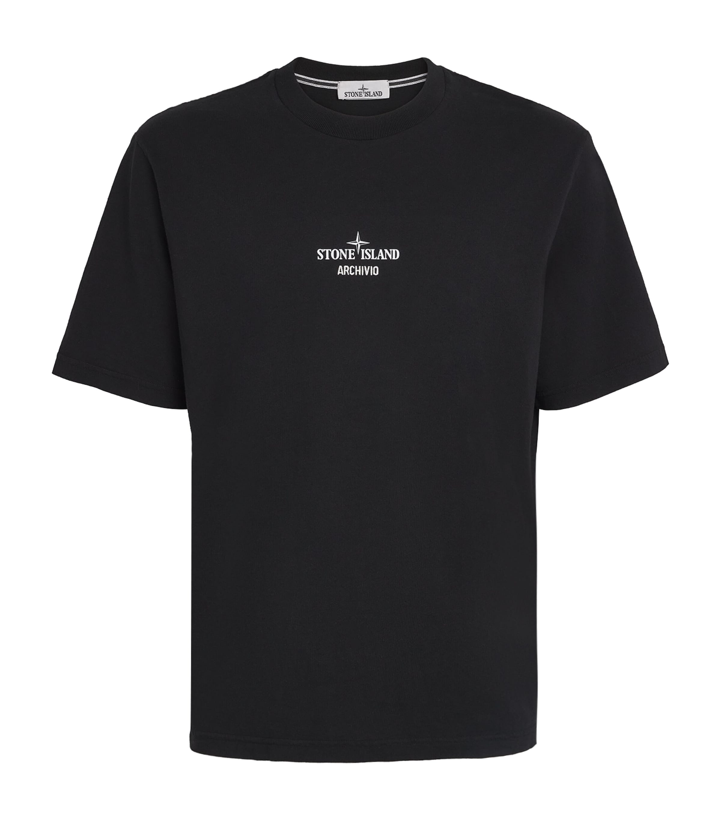 Stone Island Regular Fit Graphic T-shirt With Archivio Print In Black