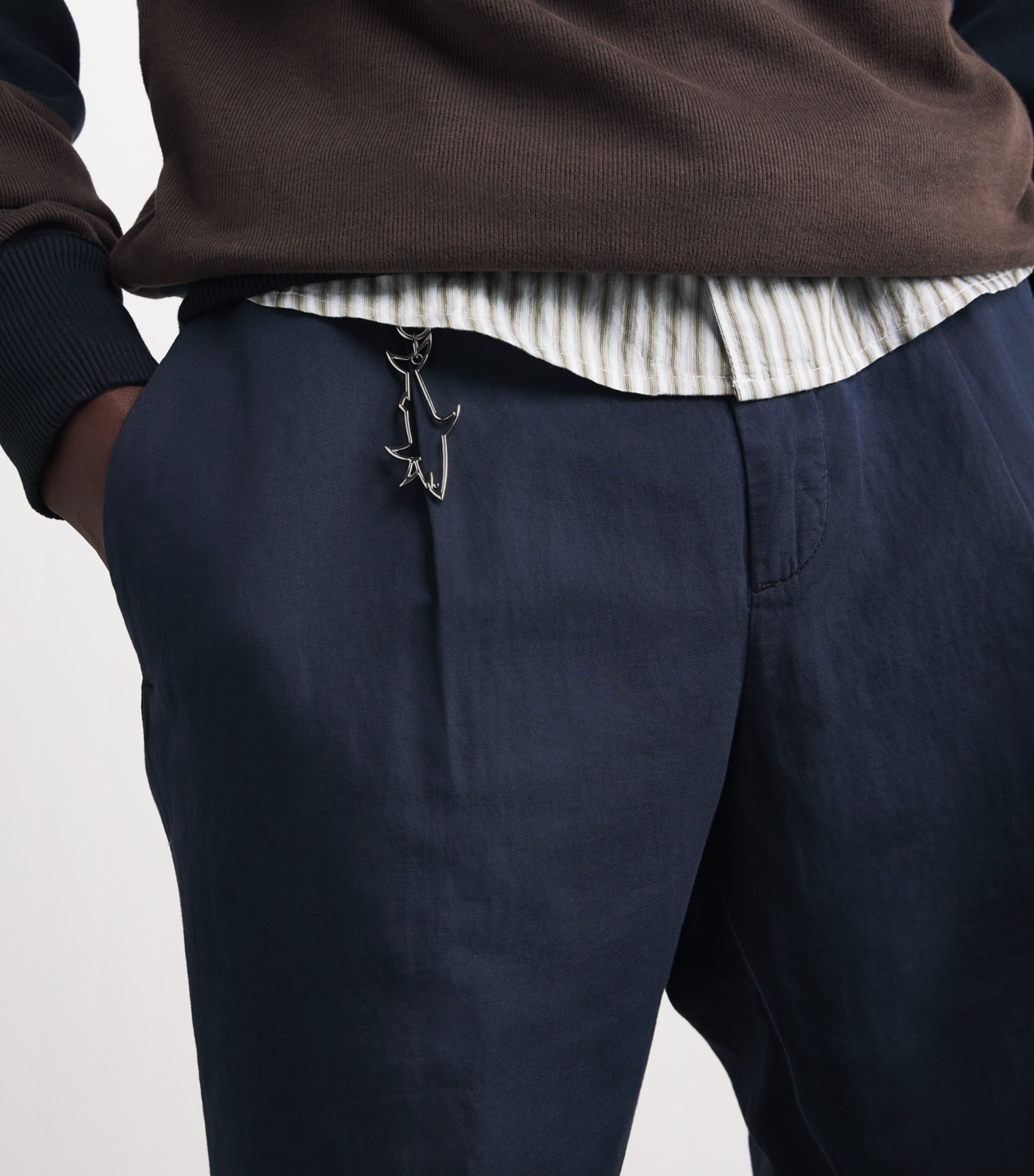 Cotton-Linen Bermuda Shorts 013 BLUE Image 6