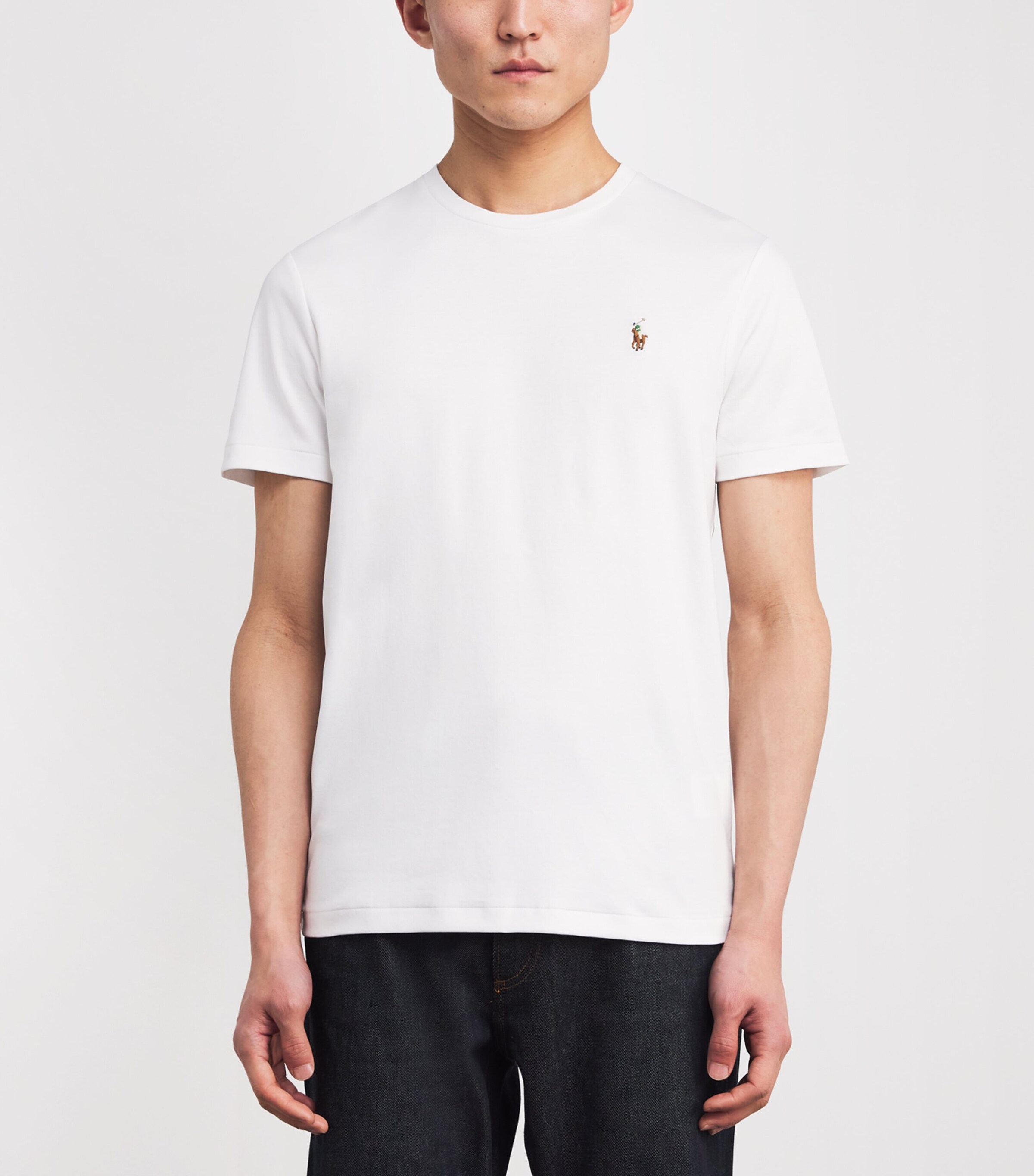 Polo Ralph Lauren Mens Pima Cotton Polo Pony T-Shirt White Image 3