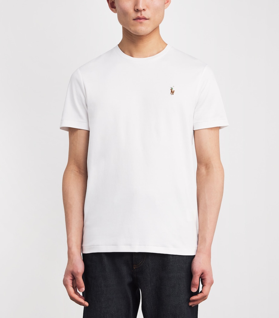 Polo Ralph Lauren Mens Pima Cotton Polo Pony T-Shirt White Image 3