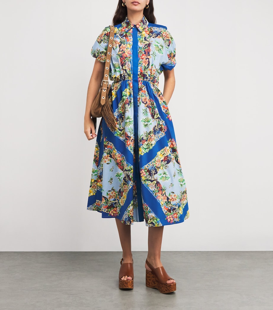 Cotton Floral Midi Dress MULTICOLOR FLORAL Image 2
