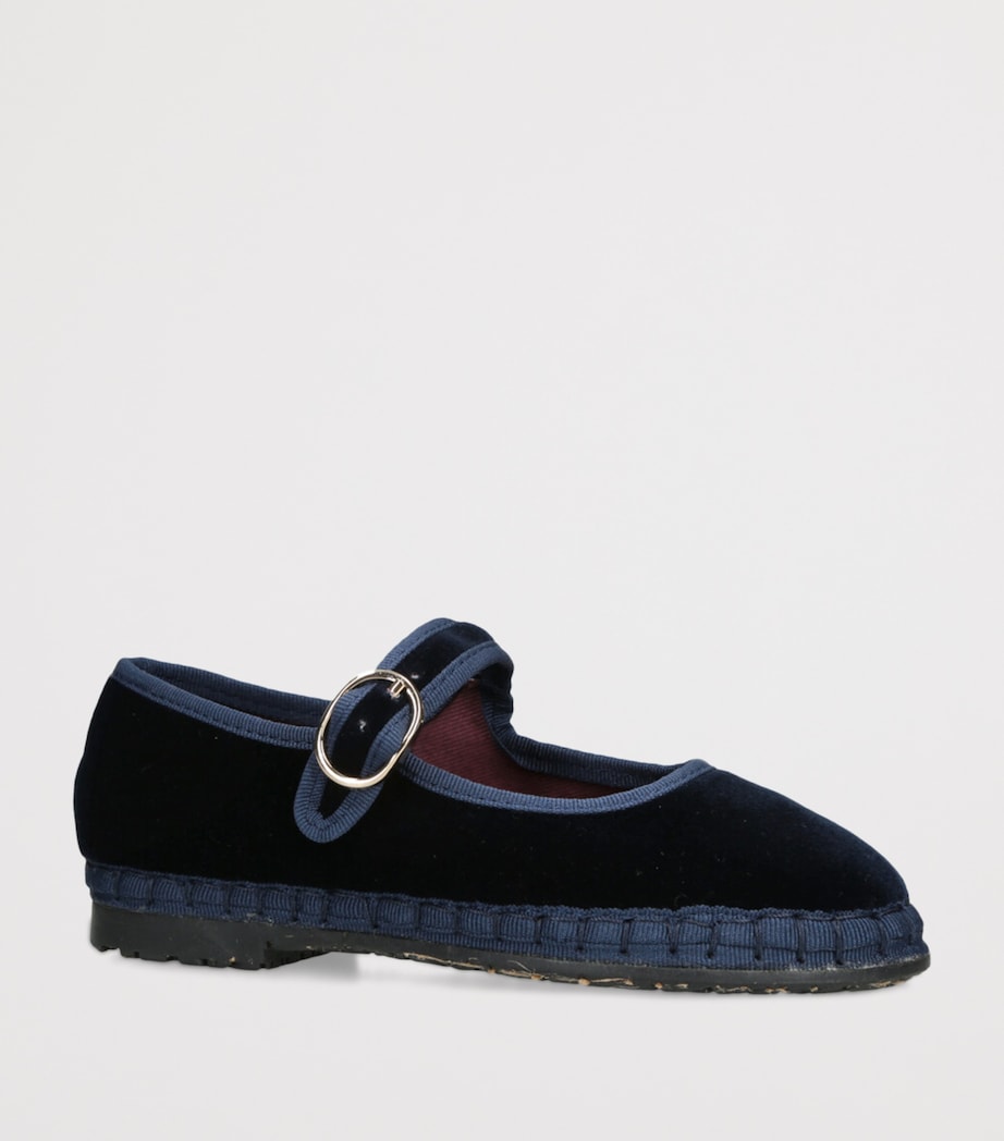 Flabelus Velvet Molly Mary Janes Blue/dark Image 3