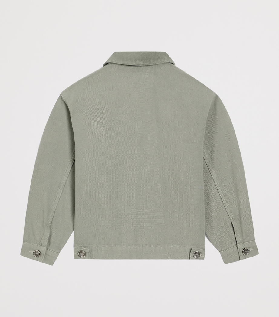 Dolce&Gabbana Kids Cotton Garment-Dyed Jacket (8-12+ Years) Grey Green Image 2